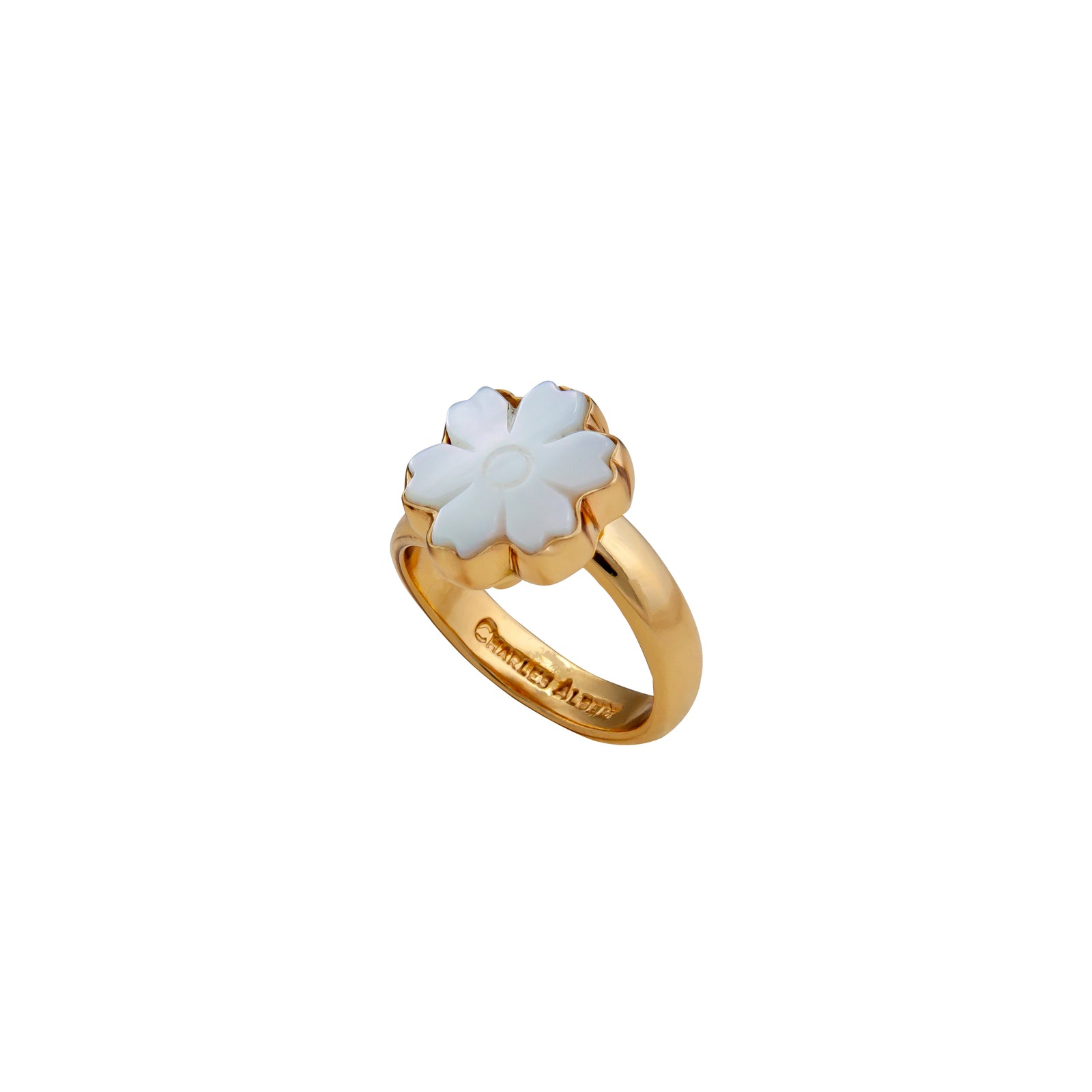 Alchemia Mother of Pearl Flower Adjustable Ring | Charles Albert Jewelry
