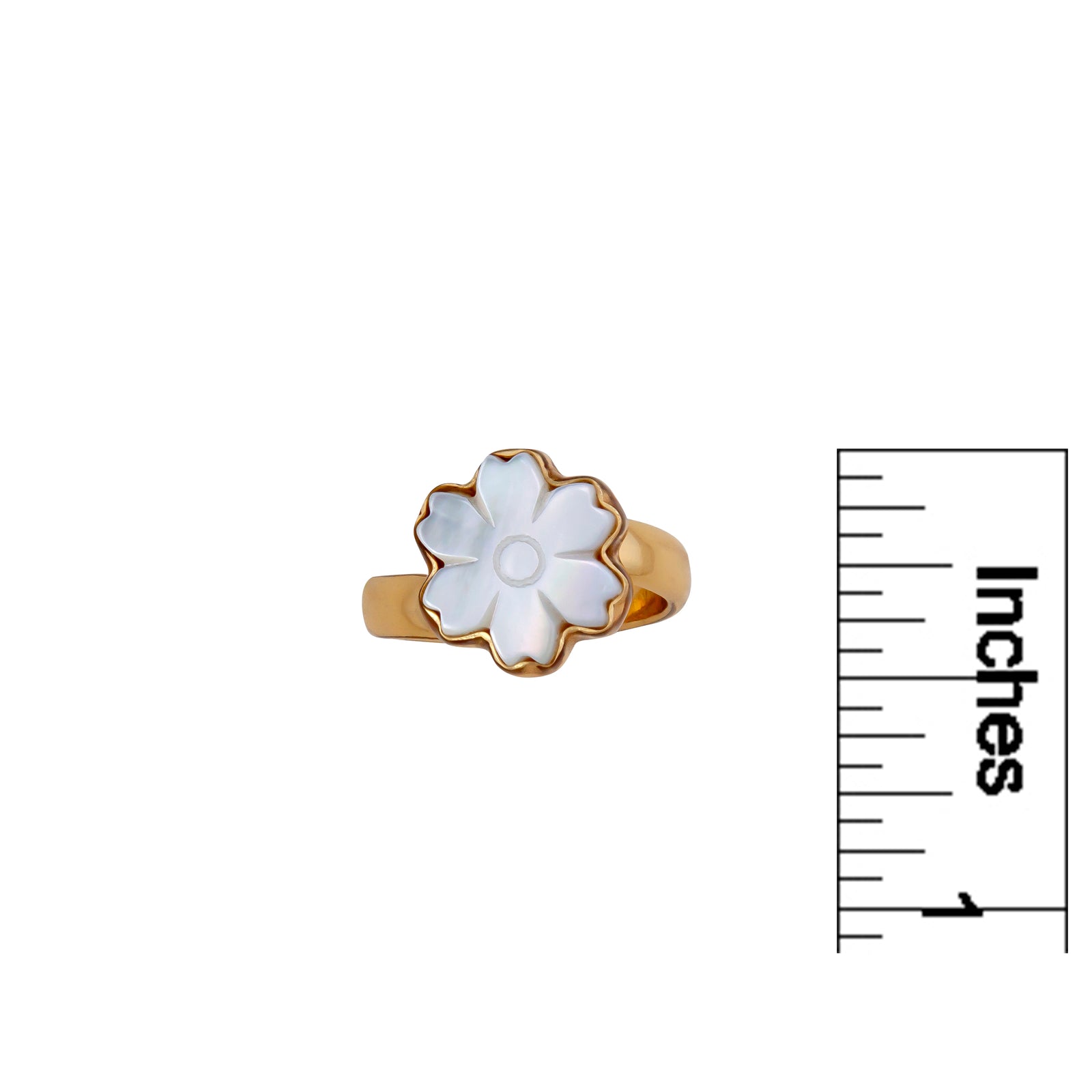 Alchemia Mother of Pearl Flower Adjustable Ring | Charles Albert Jewelry