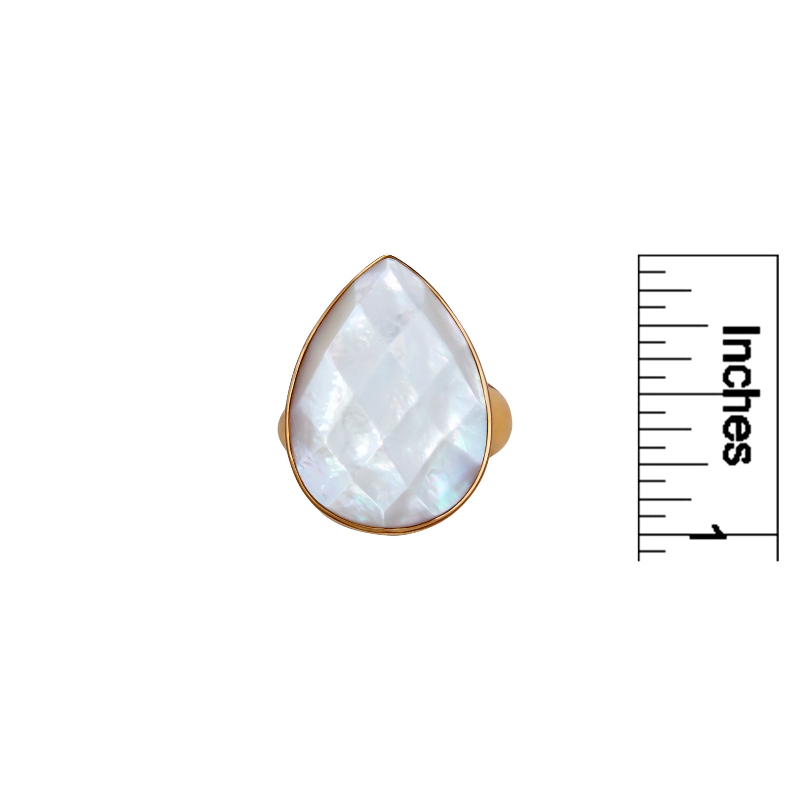 Alchemia Mother of Pearl Teardrop Adjustable Ring | Charles Albert Jewelry