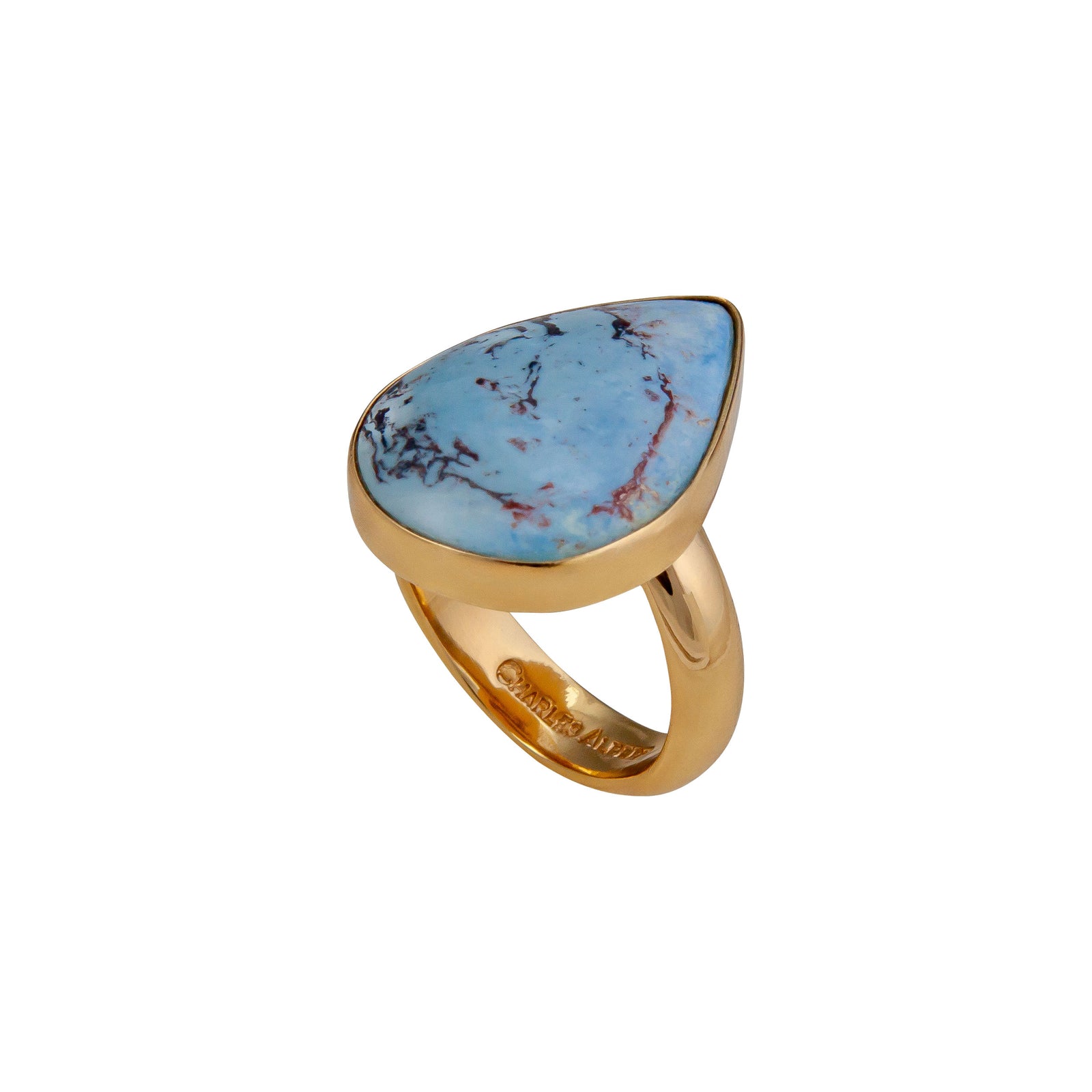 Alchemia Aztec Lapis Teardrop Adjustable Ring | Charles Albert Jewelry