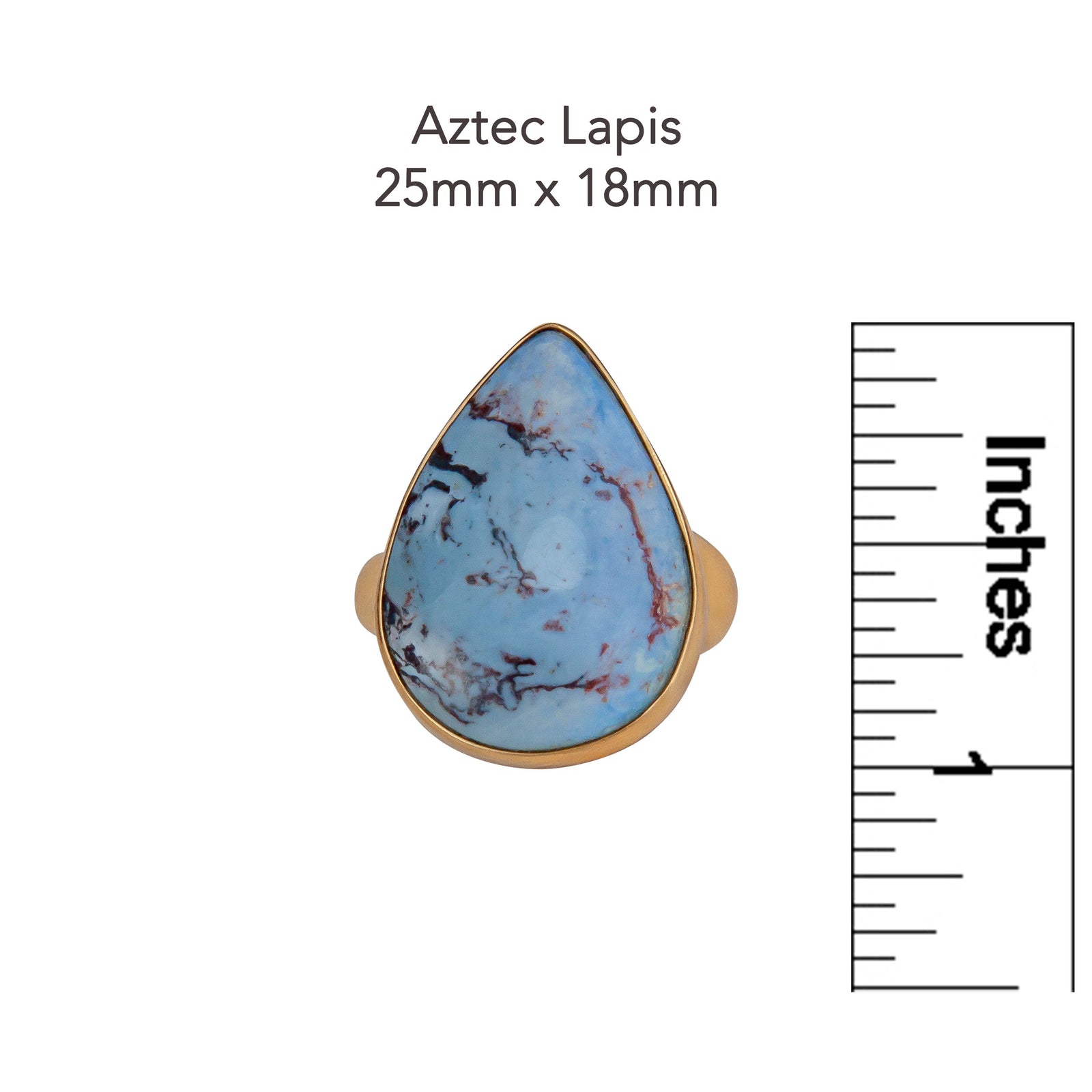 Alchemia Aztec Lapis Teardrop Adjustable Ring | Charles Albert Jewelry