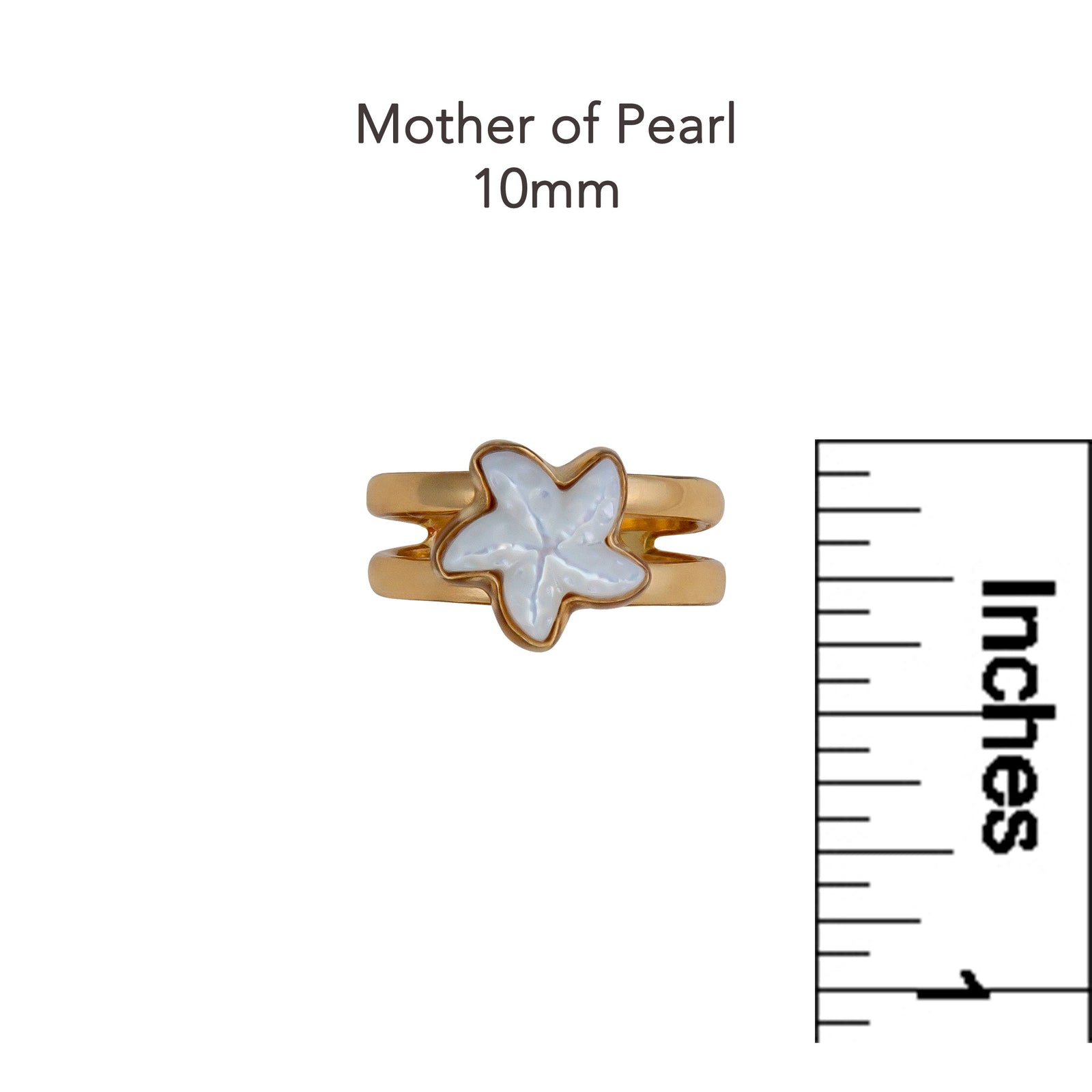 Alchemia Mother of Pearl Starfish Adjustable Cuff Ring | Charles Albert Jewelry