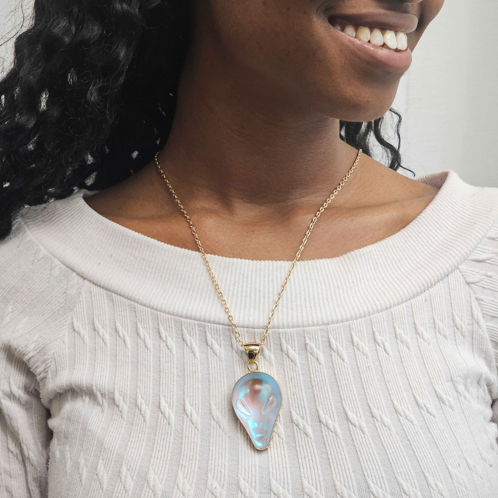 Alchemia Luminite Alien Face Pendant