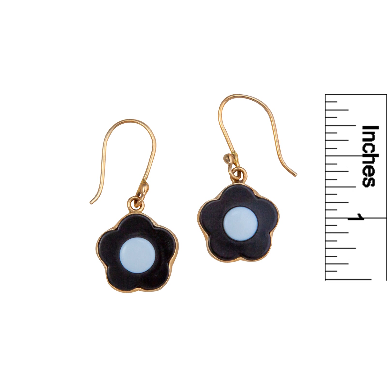 Alchemia Black and White Flower Acrylic Drop Earrings | Charles Albert Jewelry