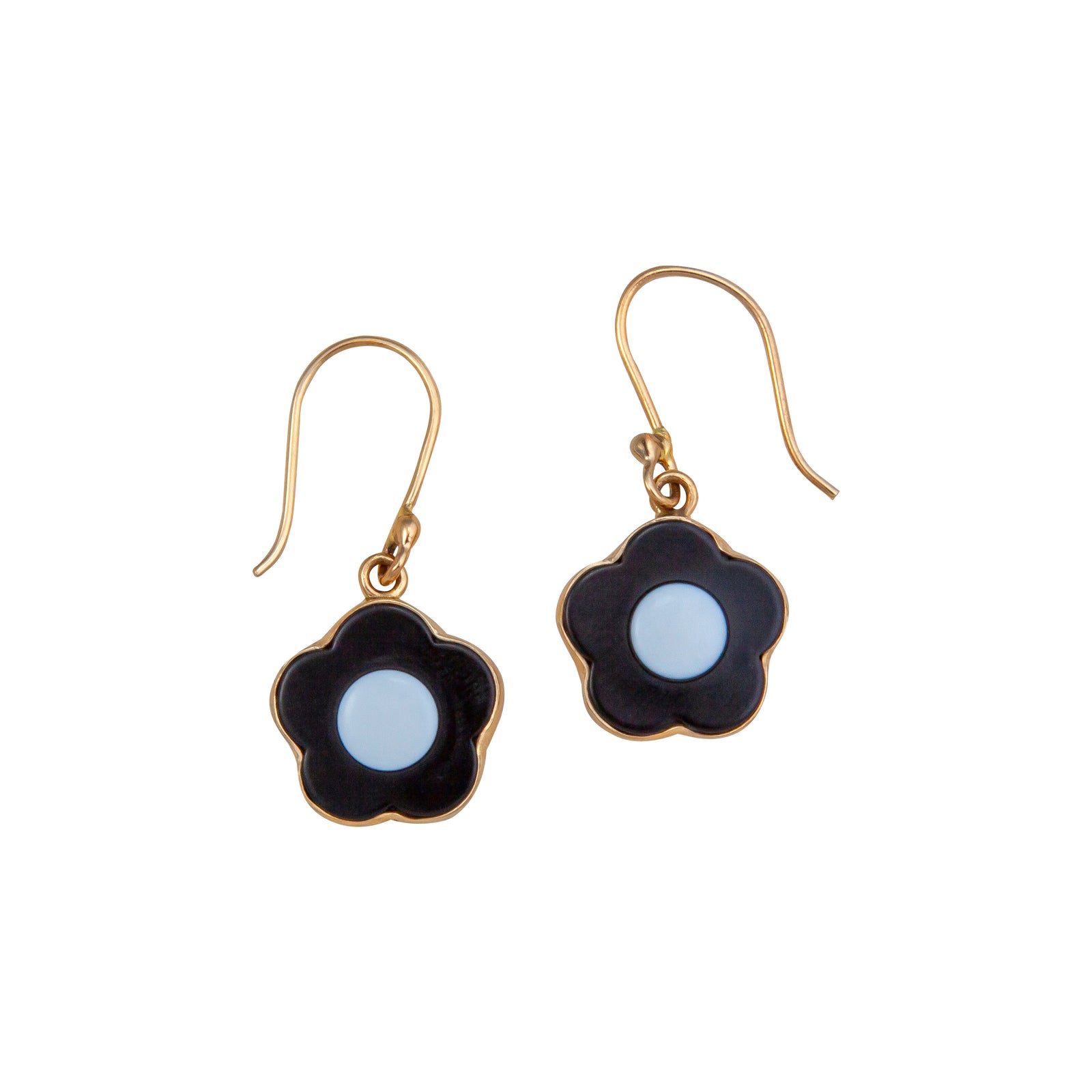 Alchemia Black and White Flower Acrylic Drop Earrings | Charles Albert Jewelry