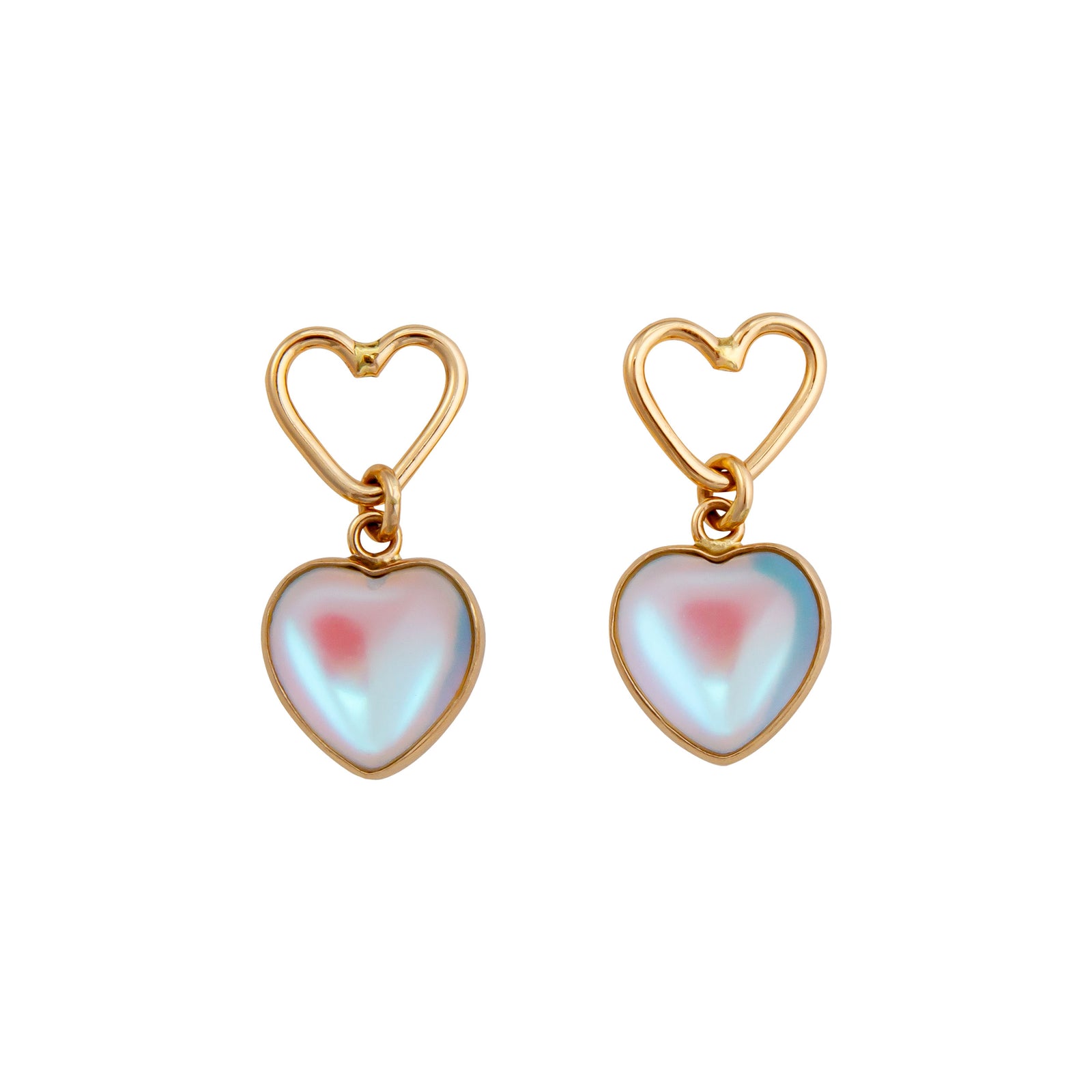 Alchemia Luminite Double Heart Post Earrings | Charles Albert Jewelry