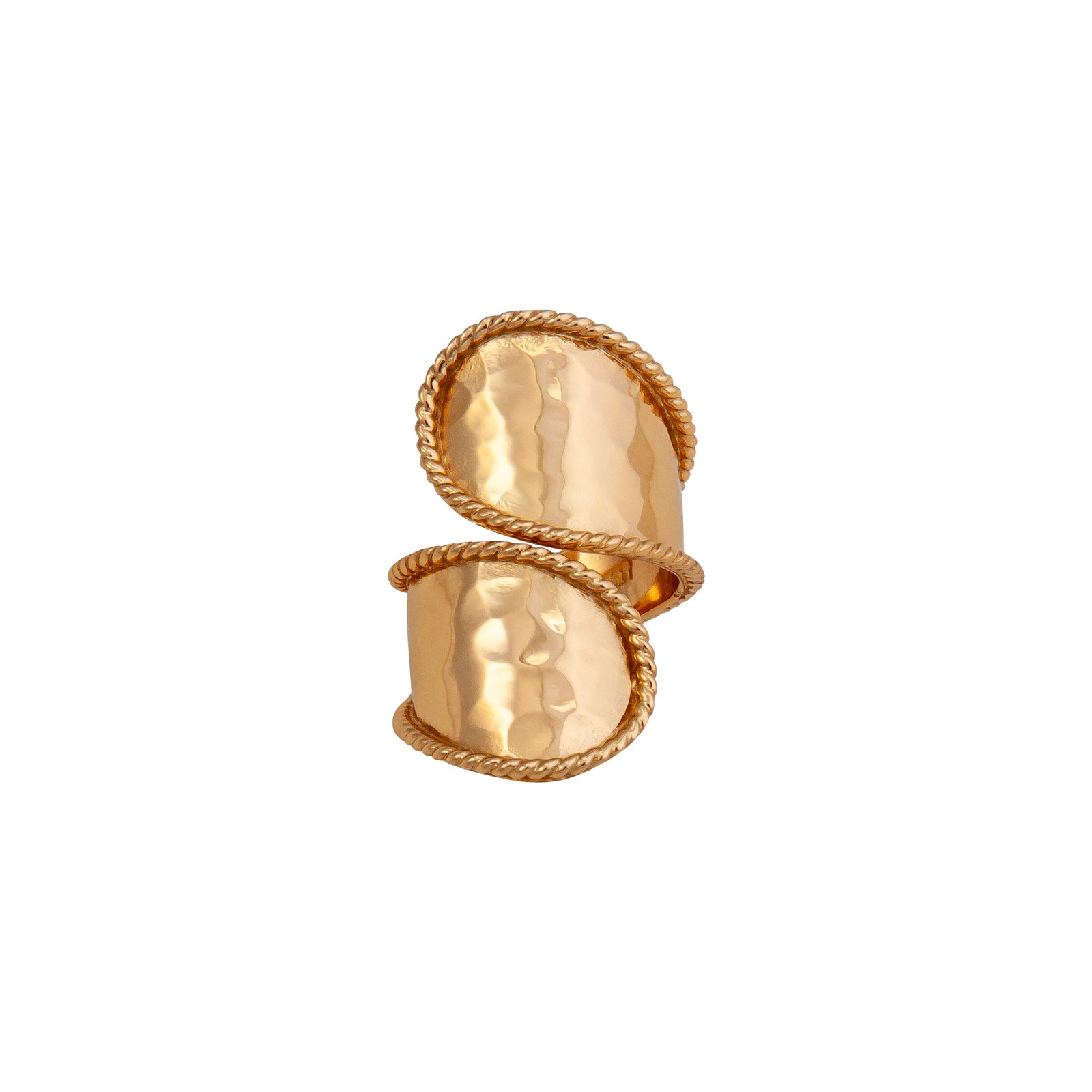 Alchemia Hammered Bypass Rope Adjustable Ring