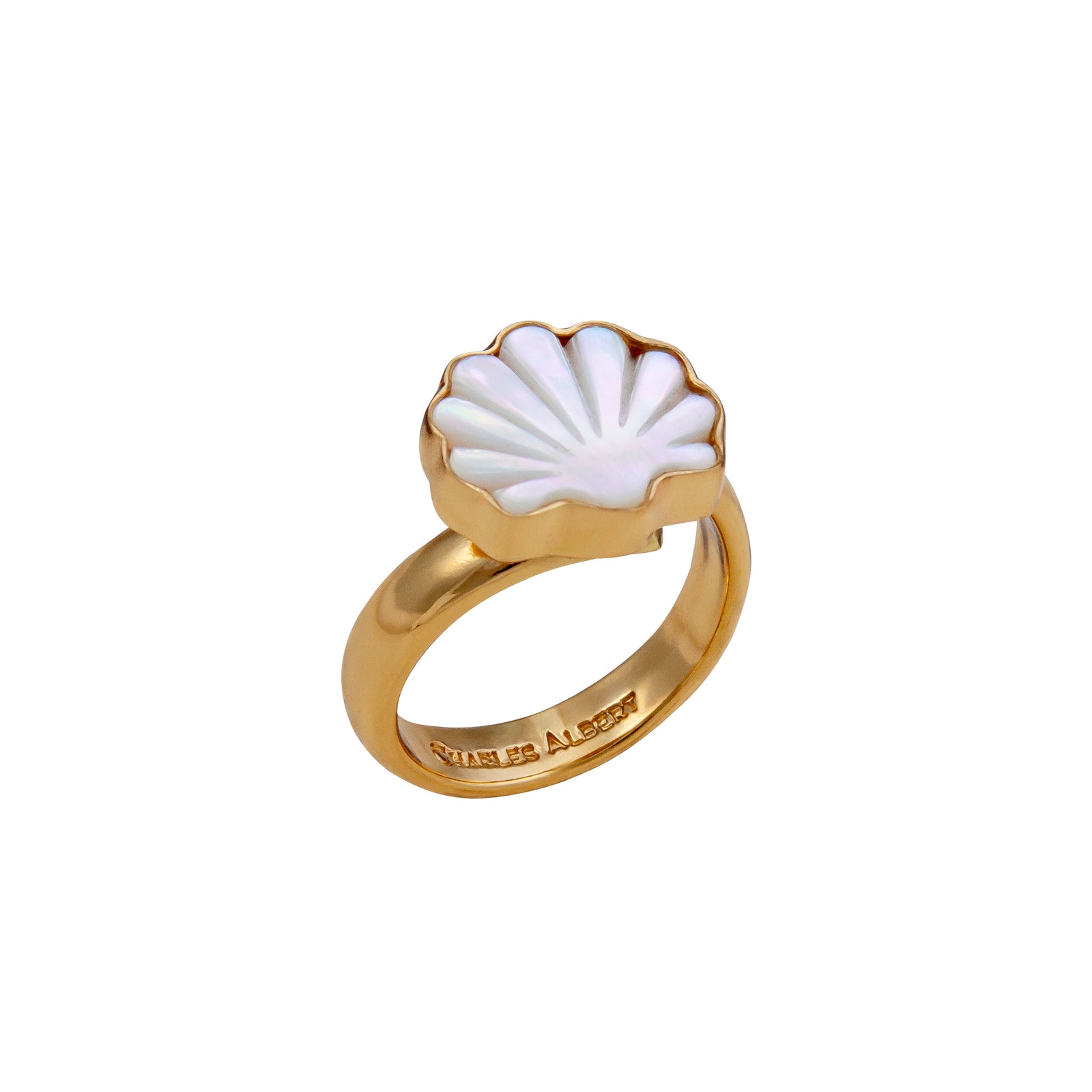 Alchemia Mother of Pearl Clam Adjustable Ring | Charles Albert Jewelry