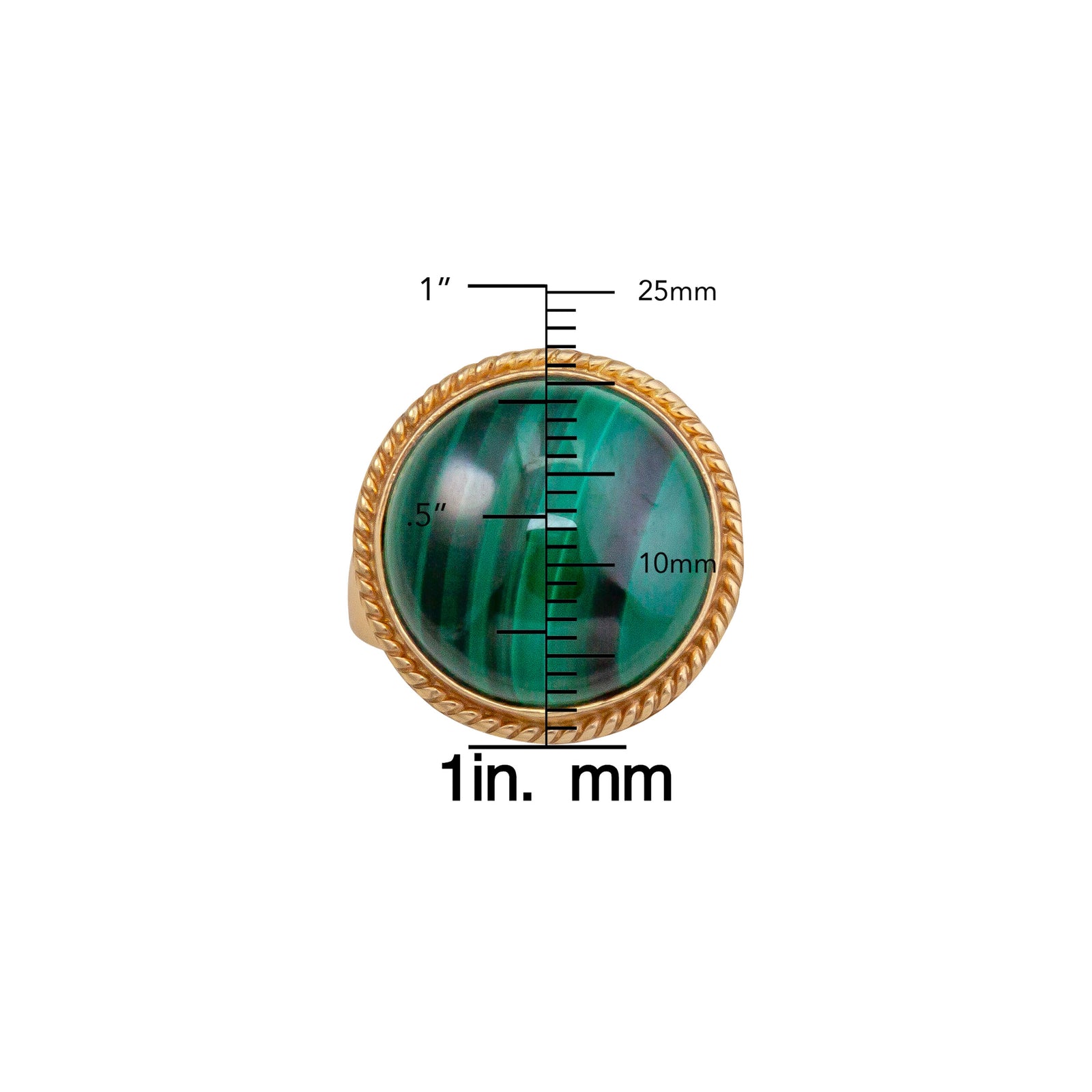 Alchemia Malachite Round Ring with Rope Detail | Charles Albert Jewelry