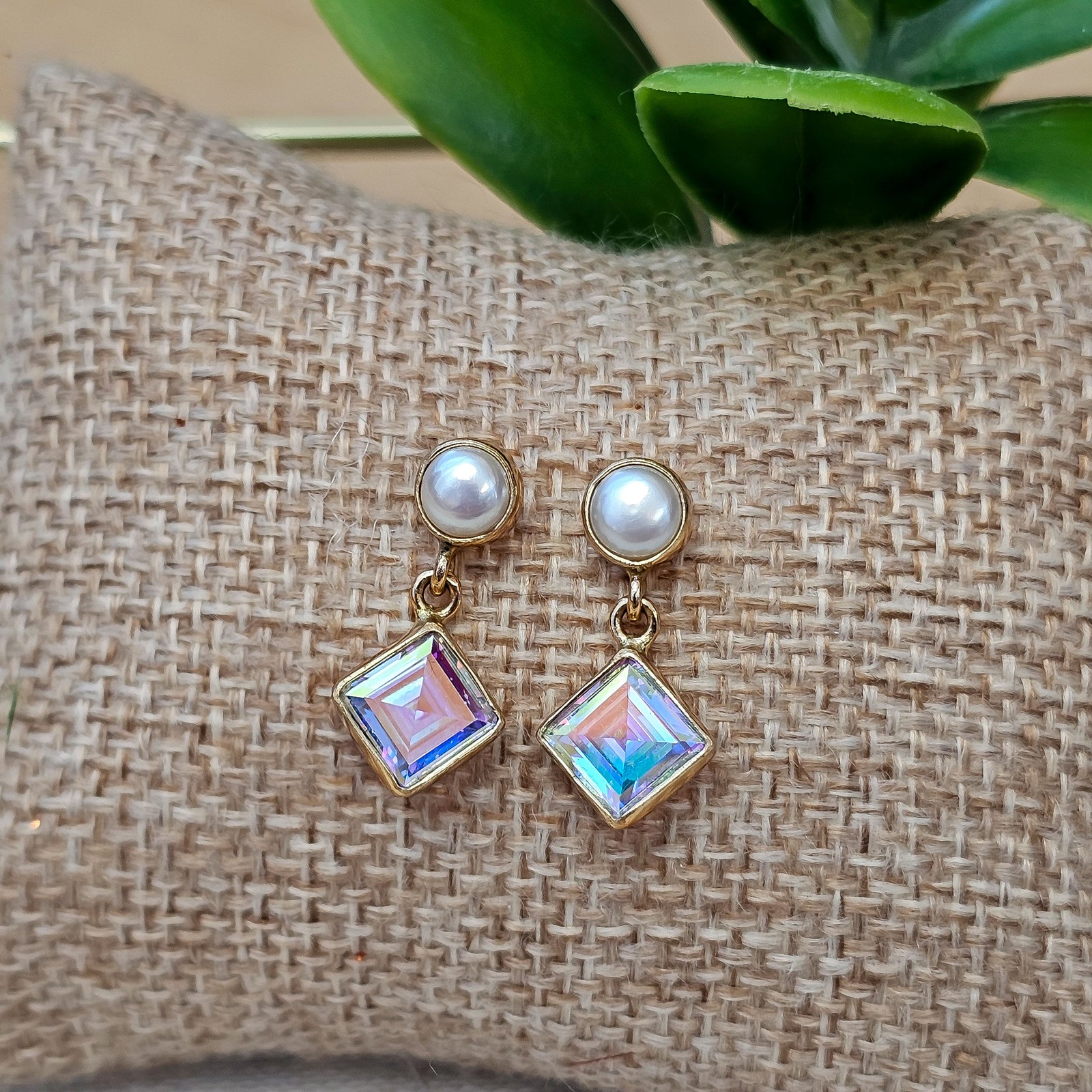 Alchemia Pearl and Mercury Mist CZ Post Earrings | Charles Albert Jewelry