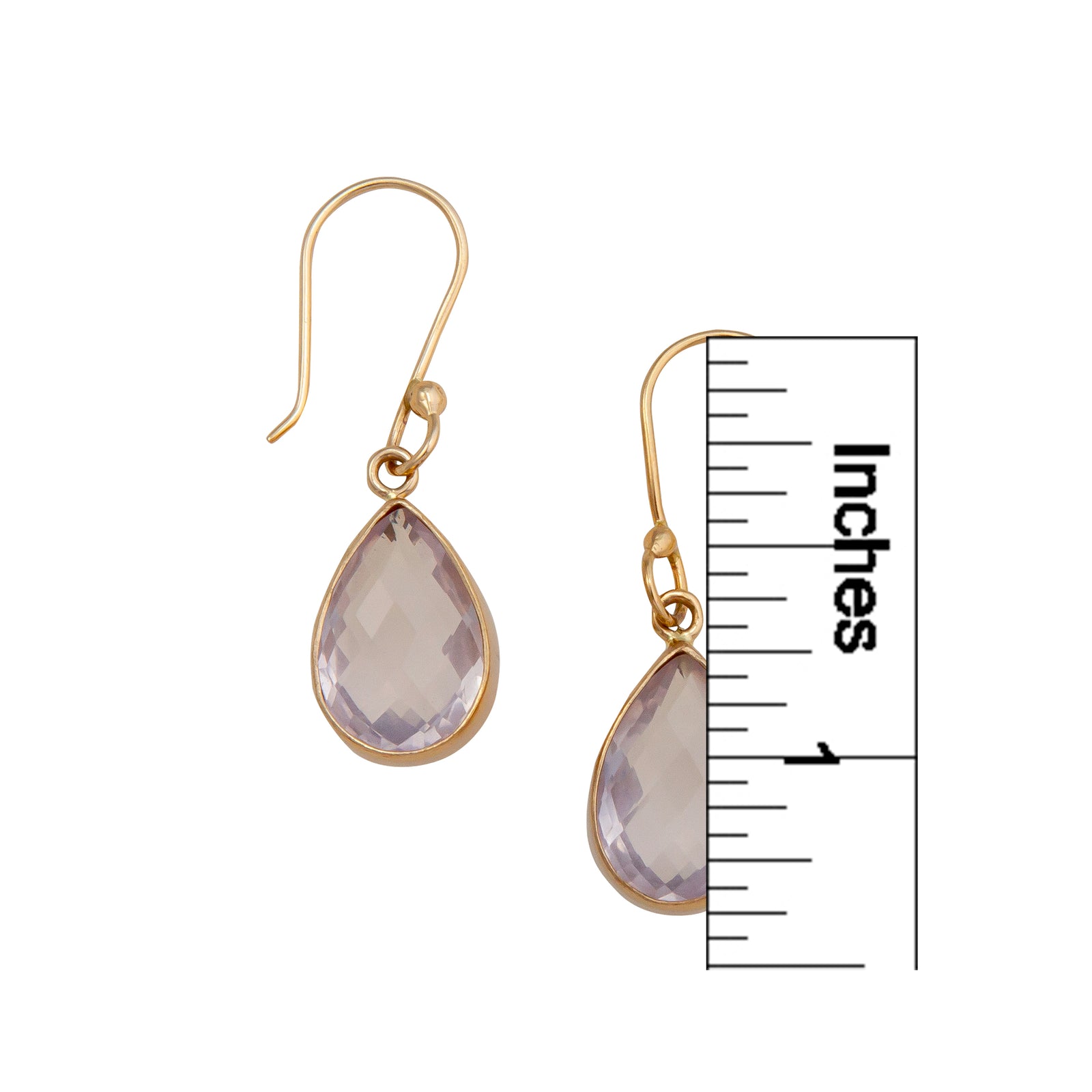 Alchemia Rose Quartz Teardrop Drop Earrings