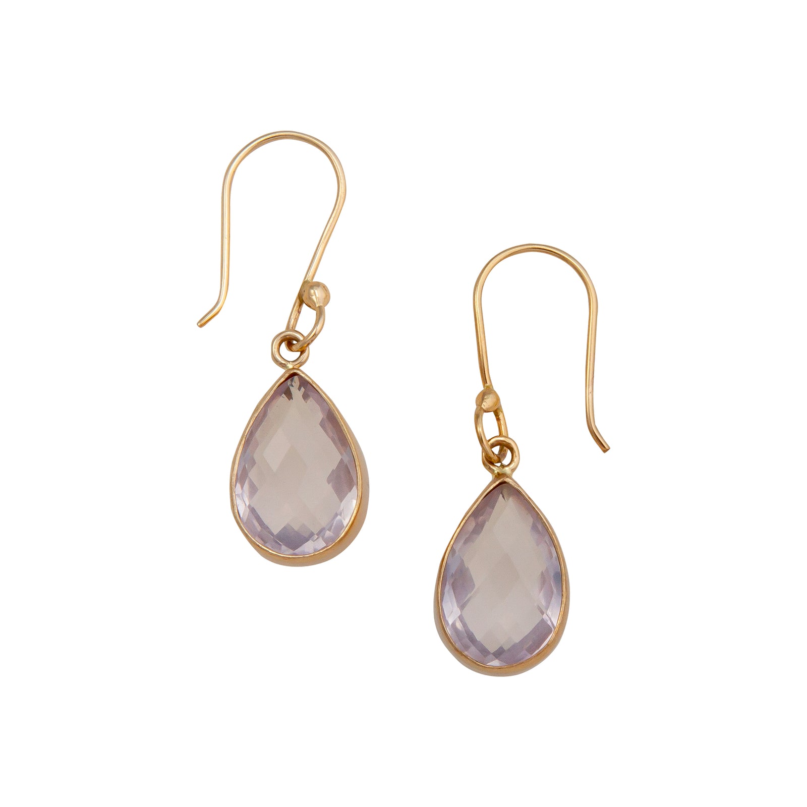 Alchemia Rose Quartz Teardrop Drop Earrings