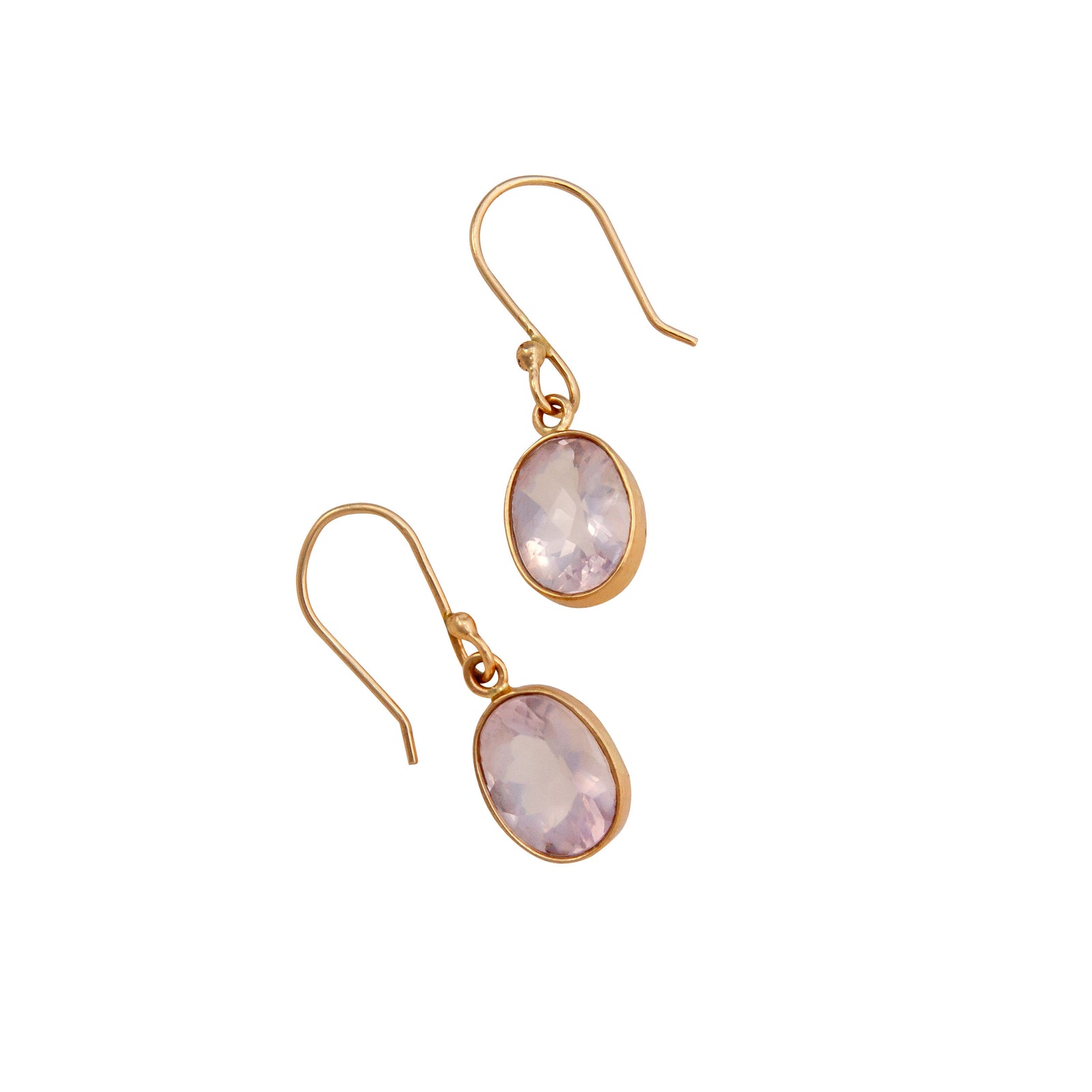 Alchemia Rose Quartz Oval Drop Earrings | Charles Albert Jewelry