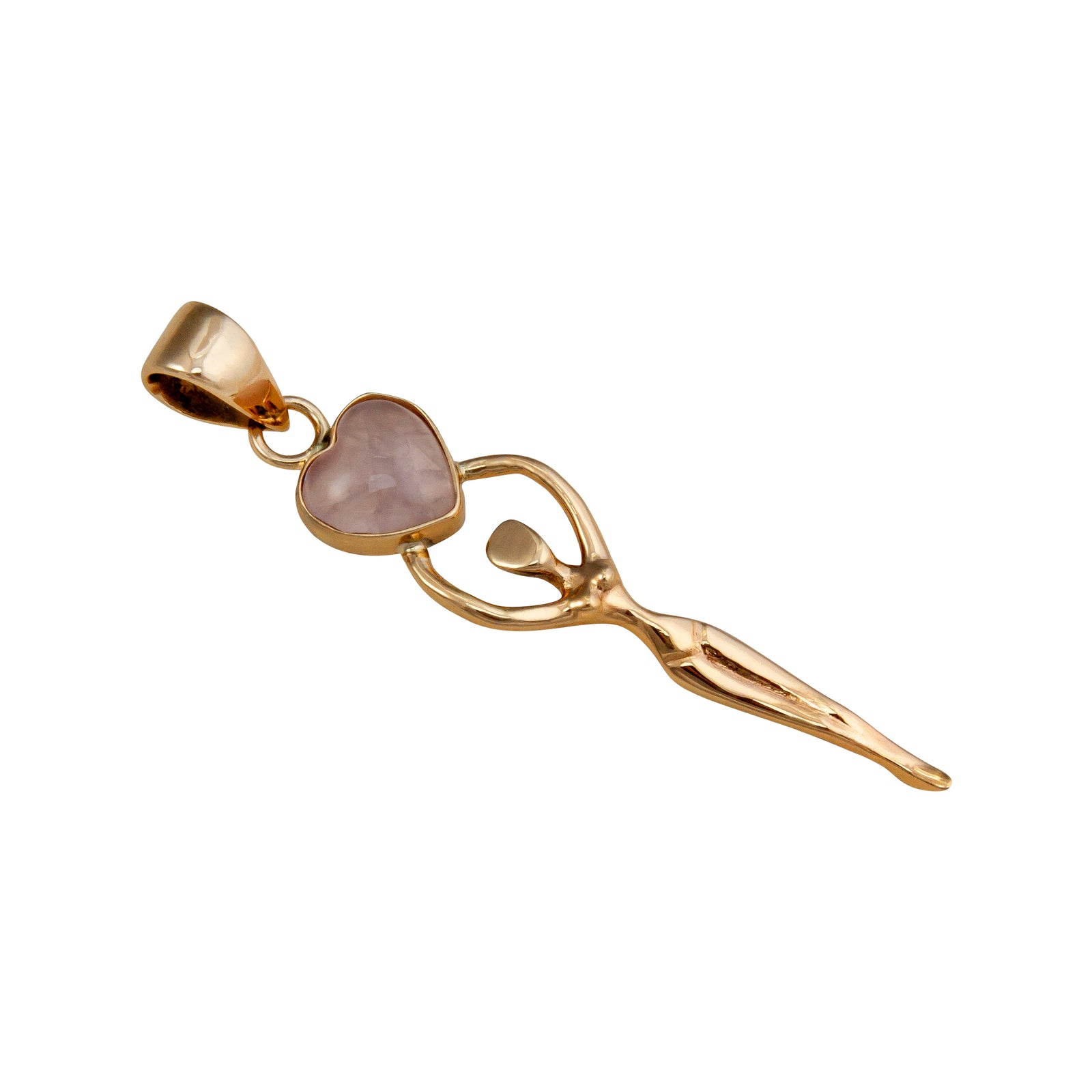 Alchemia Rose Quartz Heart Goddess Pendant | Charles Albert Jewelry