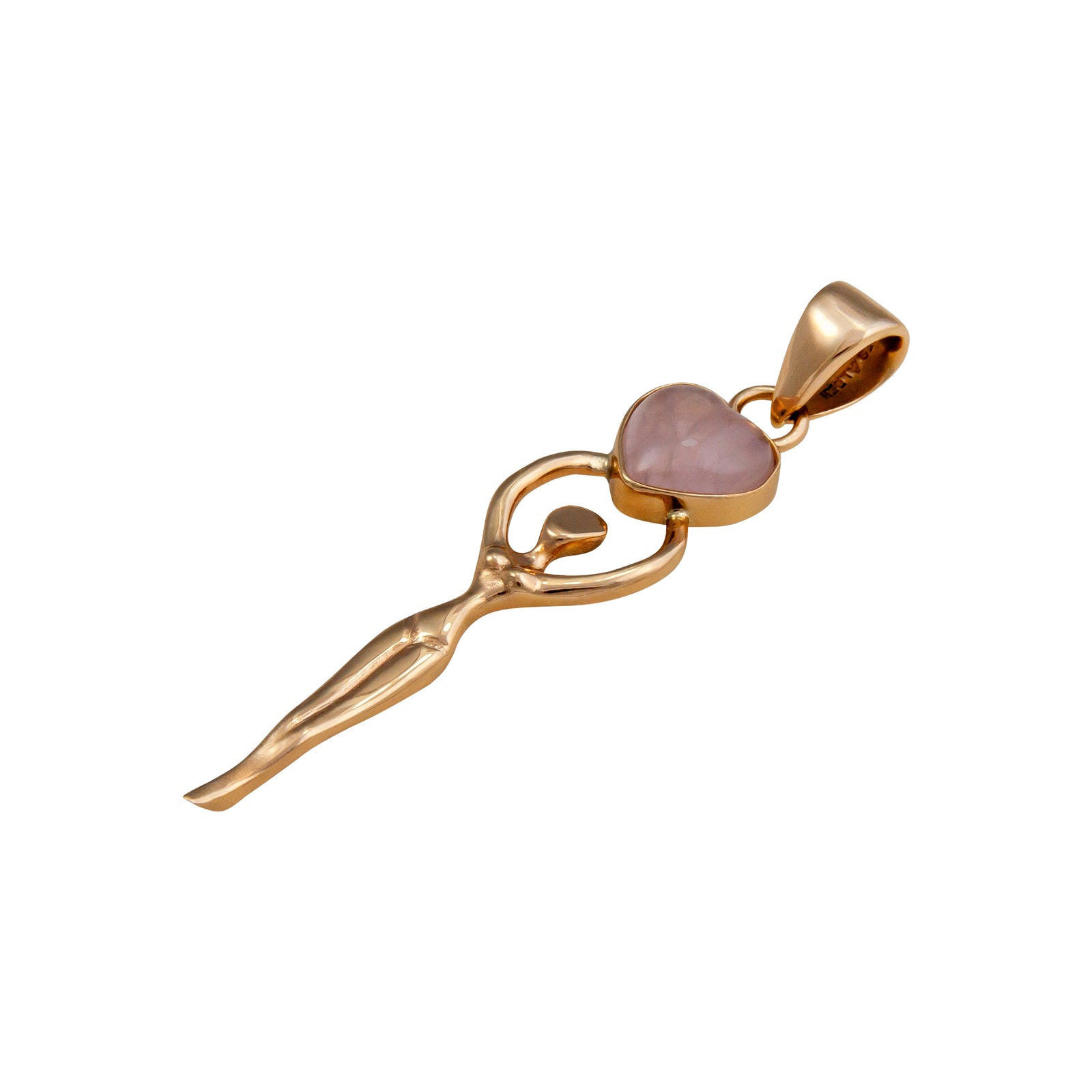 Alchemia Rose Quartz Heart Goddess Pendant | Charles Albert Jewelry