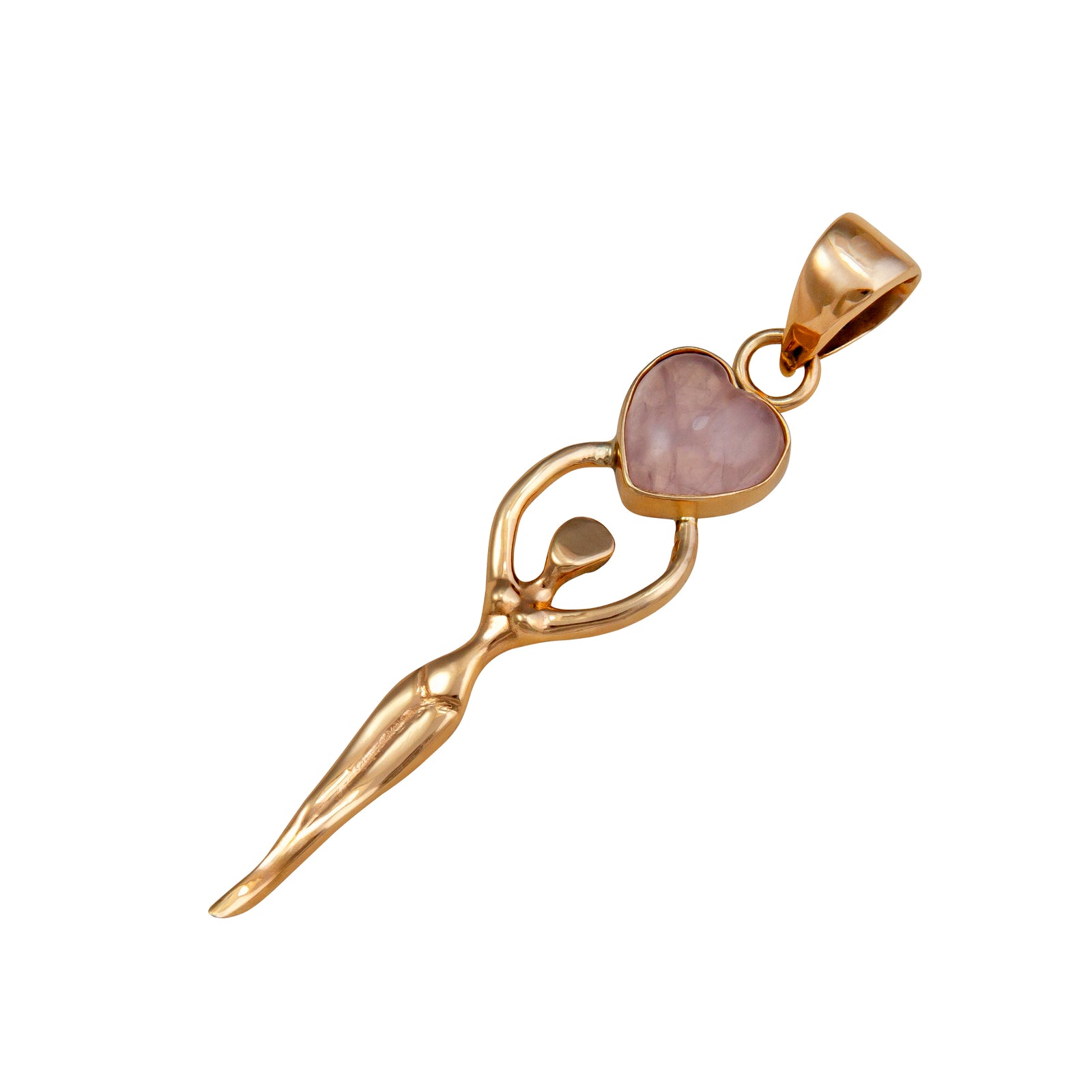 Alchemia Rose Quartz Heart Goddess Pendant | Charles Albert Jewelry