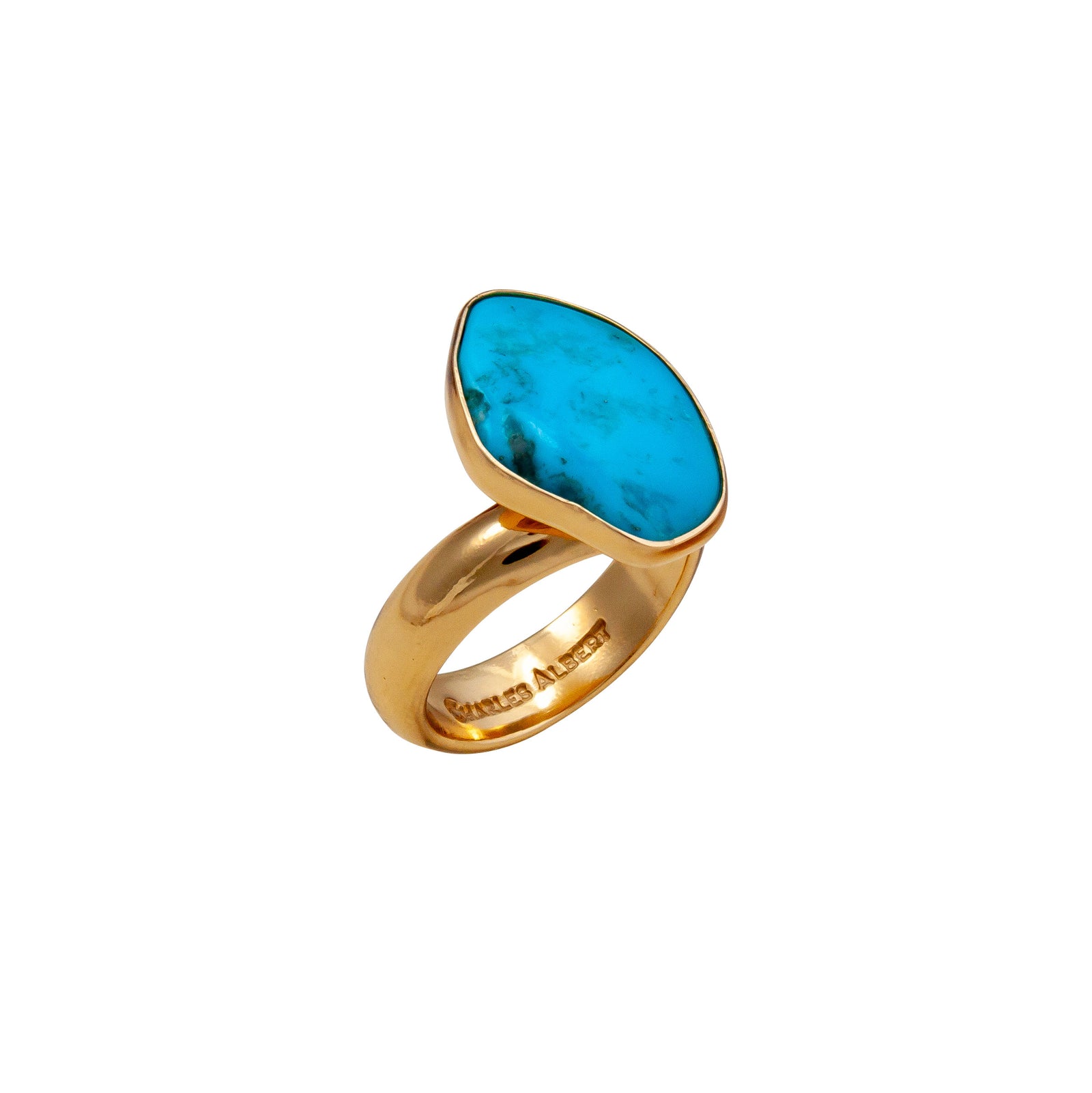 Alchemia Sleeping Beauty Turquoise Freeform Ring | Charles Albert Jewelry