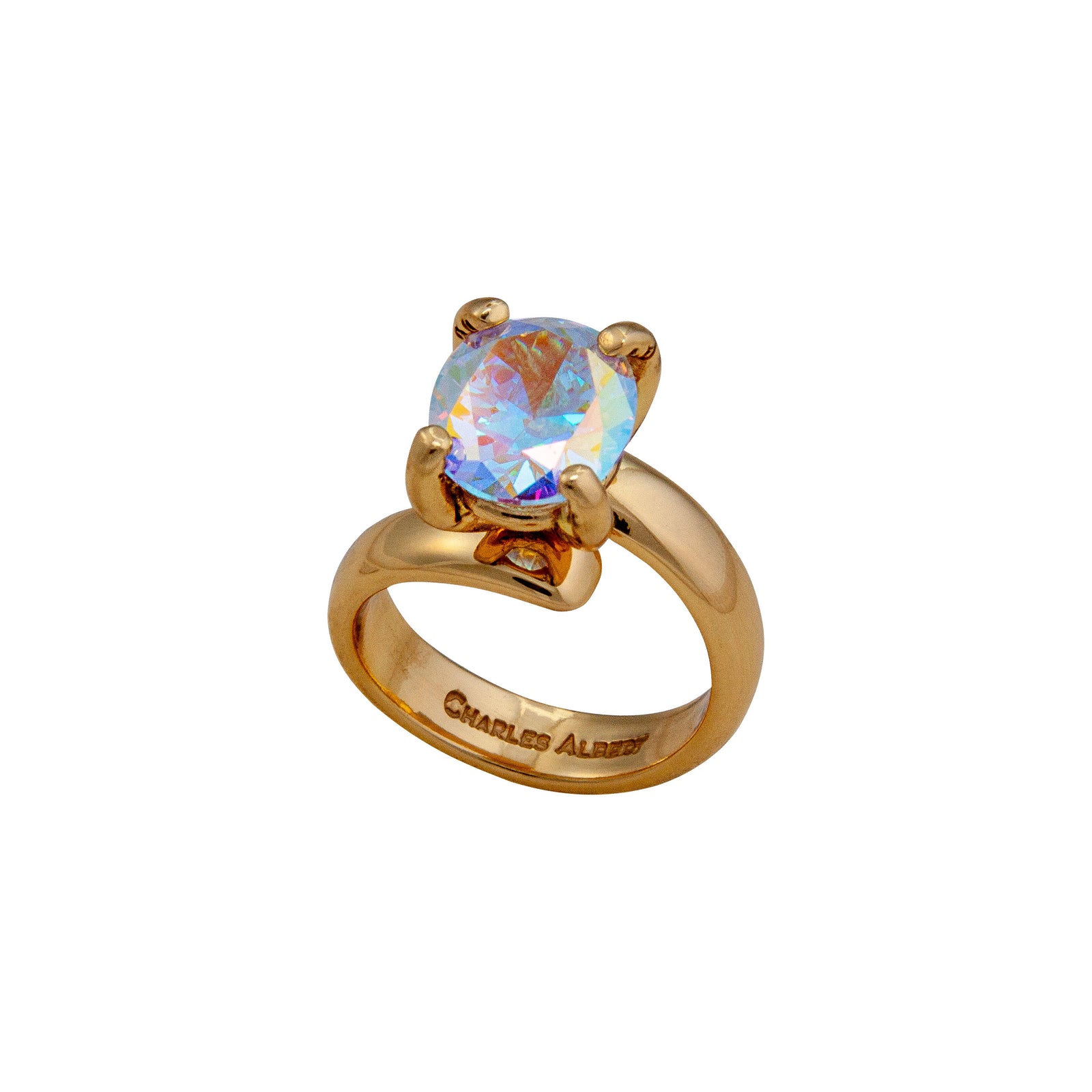 Alchemia Mercury Mist Oval Prong Set Adjustable Ring | Charles Albert Jewelry