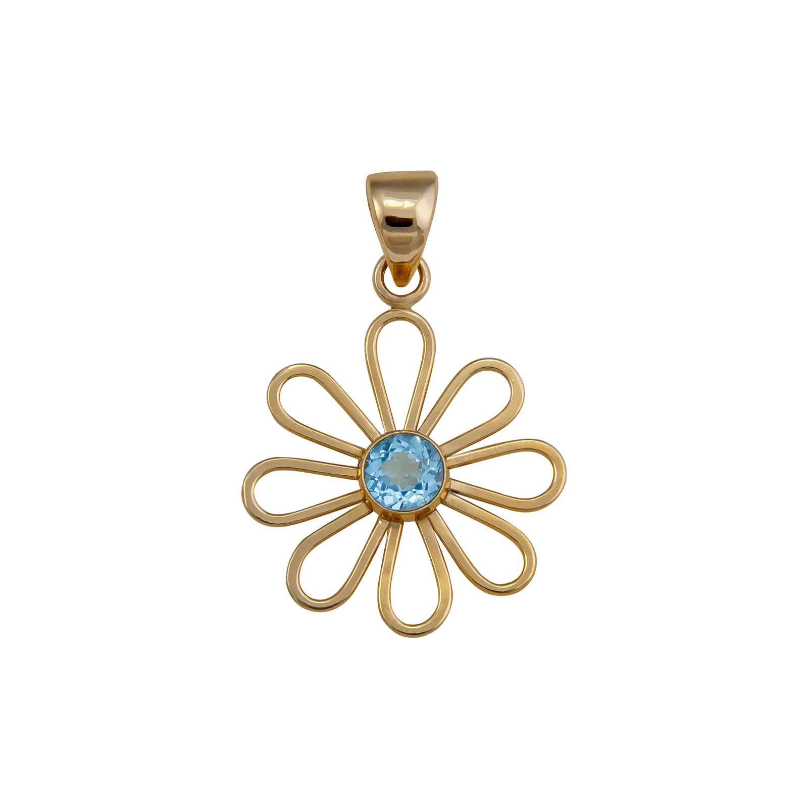 Alchemia Blue Topaz Flower Pendant | Charles Albert Jewelry