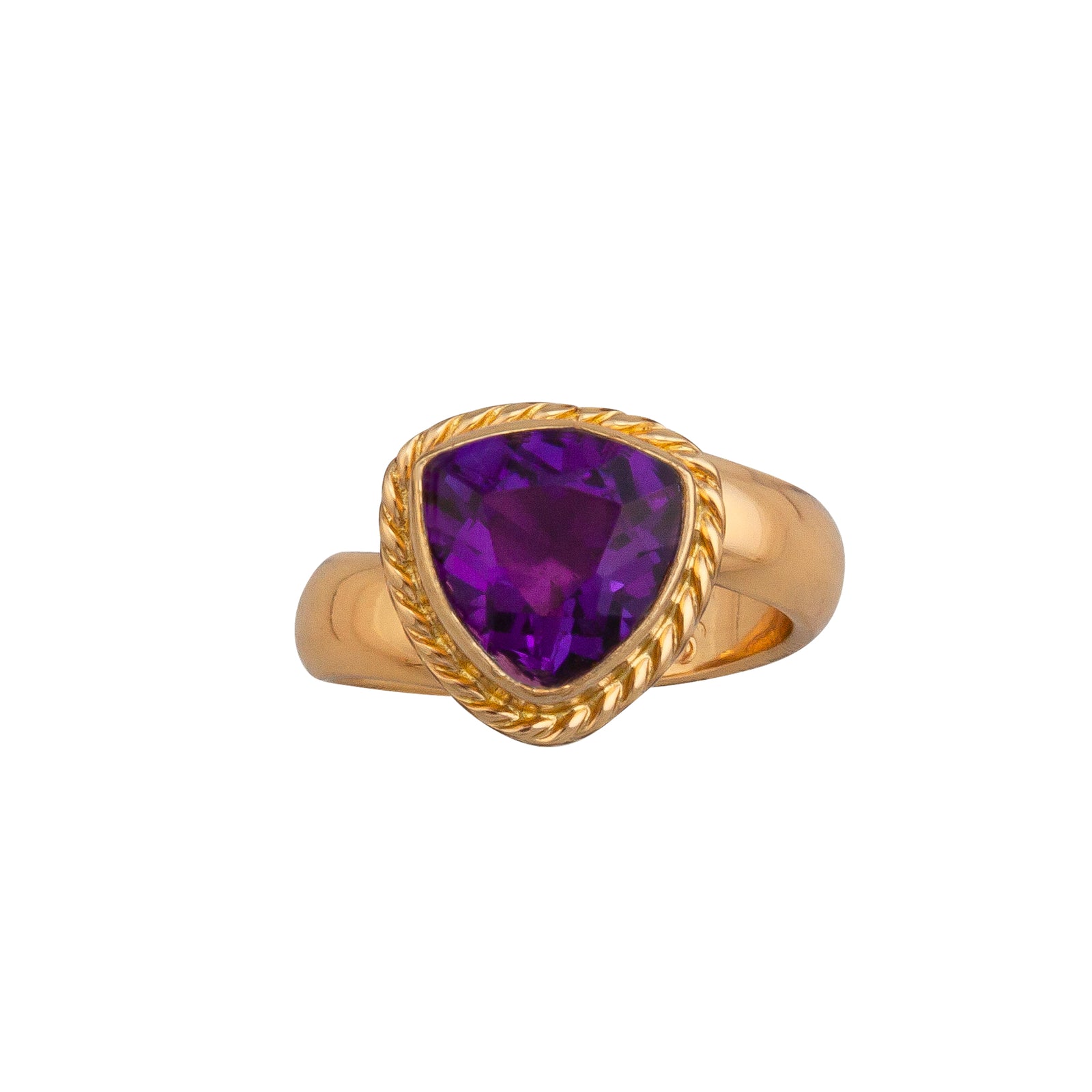 Alchemia Amethyst Trillion Rope Adjustable Ring | Charles Albert Jewelry