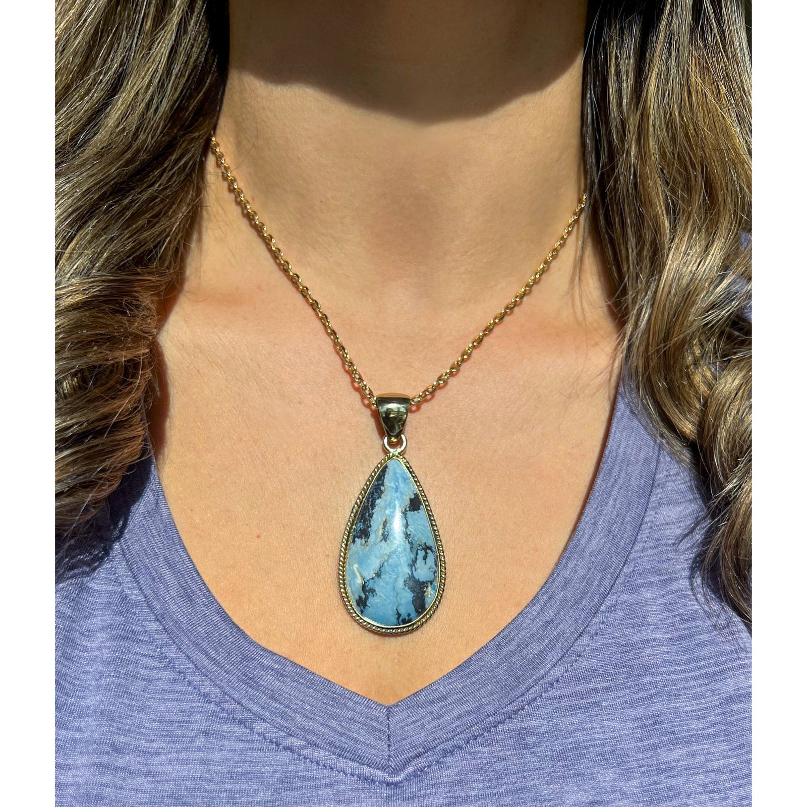 Alchemia Aztec Lapis Teardrop Rope Pendant | Charles Albert Jewelry