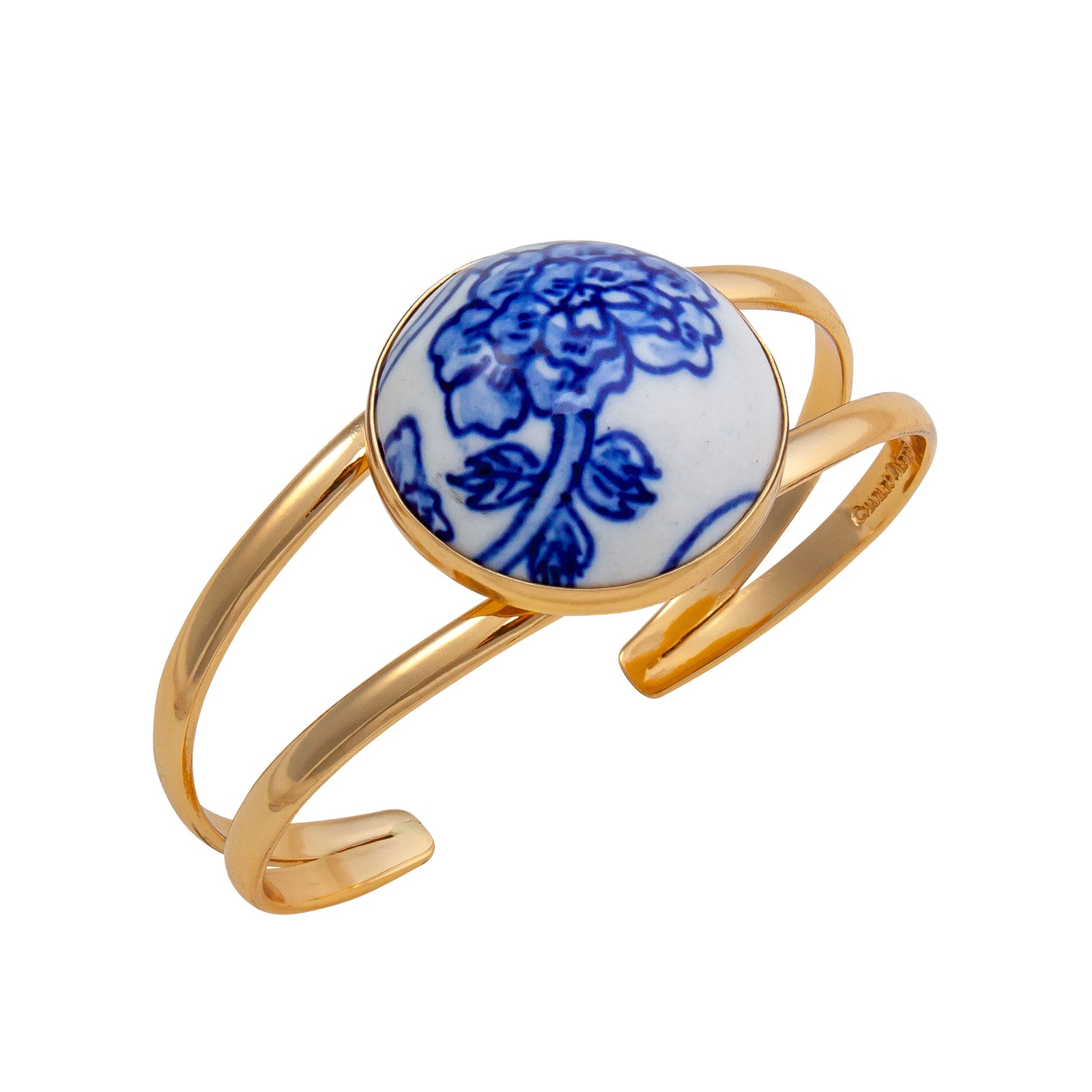 Alchemia Azure Blue Porcelain Double Band Cuff | Charles Albert Jewelry