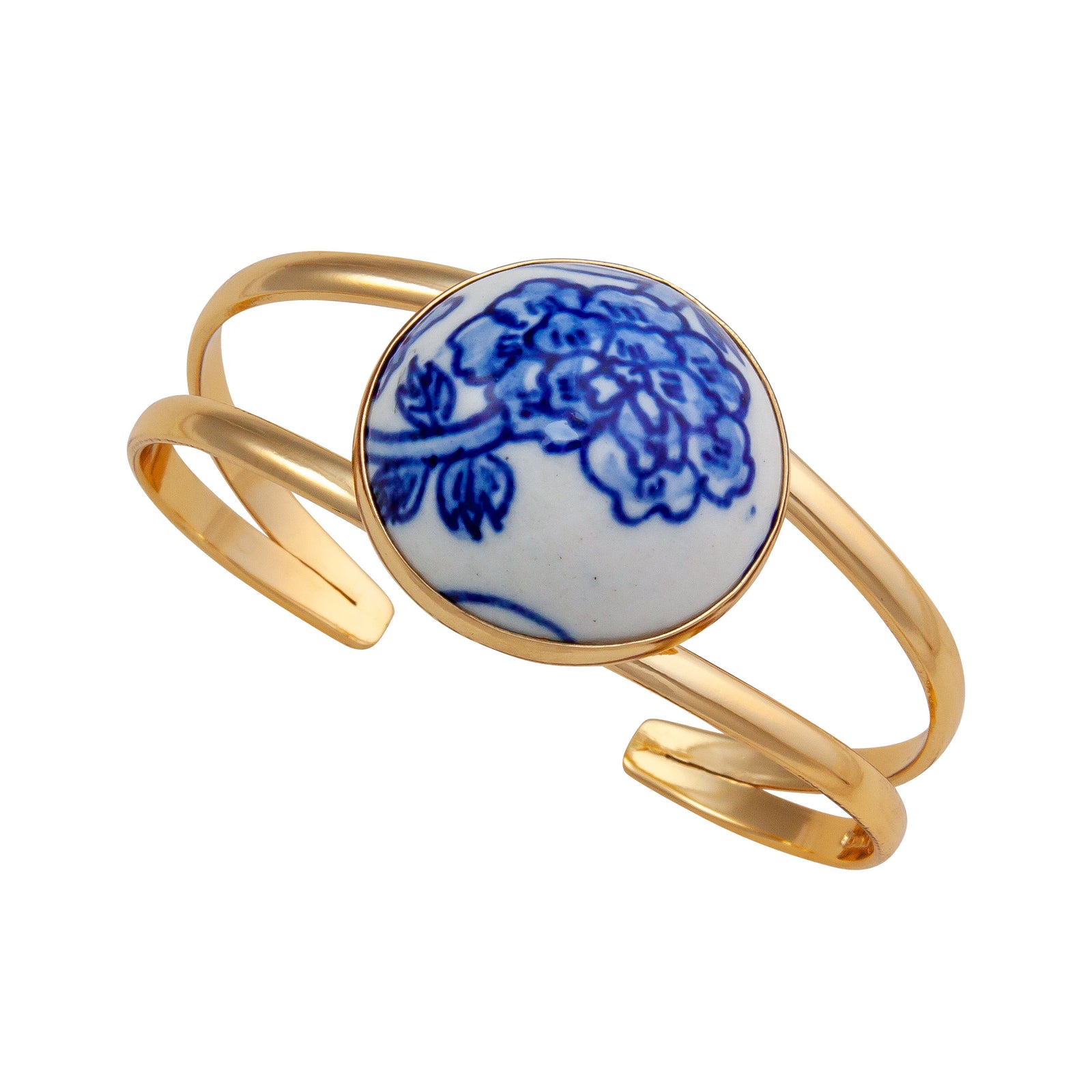Alchemia Azure Blue Porcelain Double Band Cuff | Charles Albert Jewelry