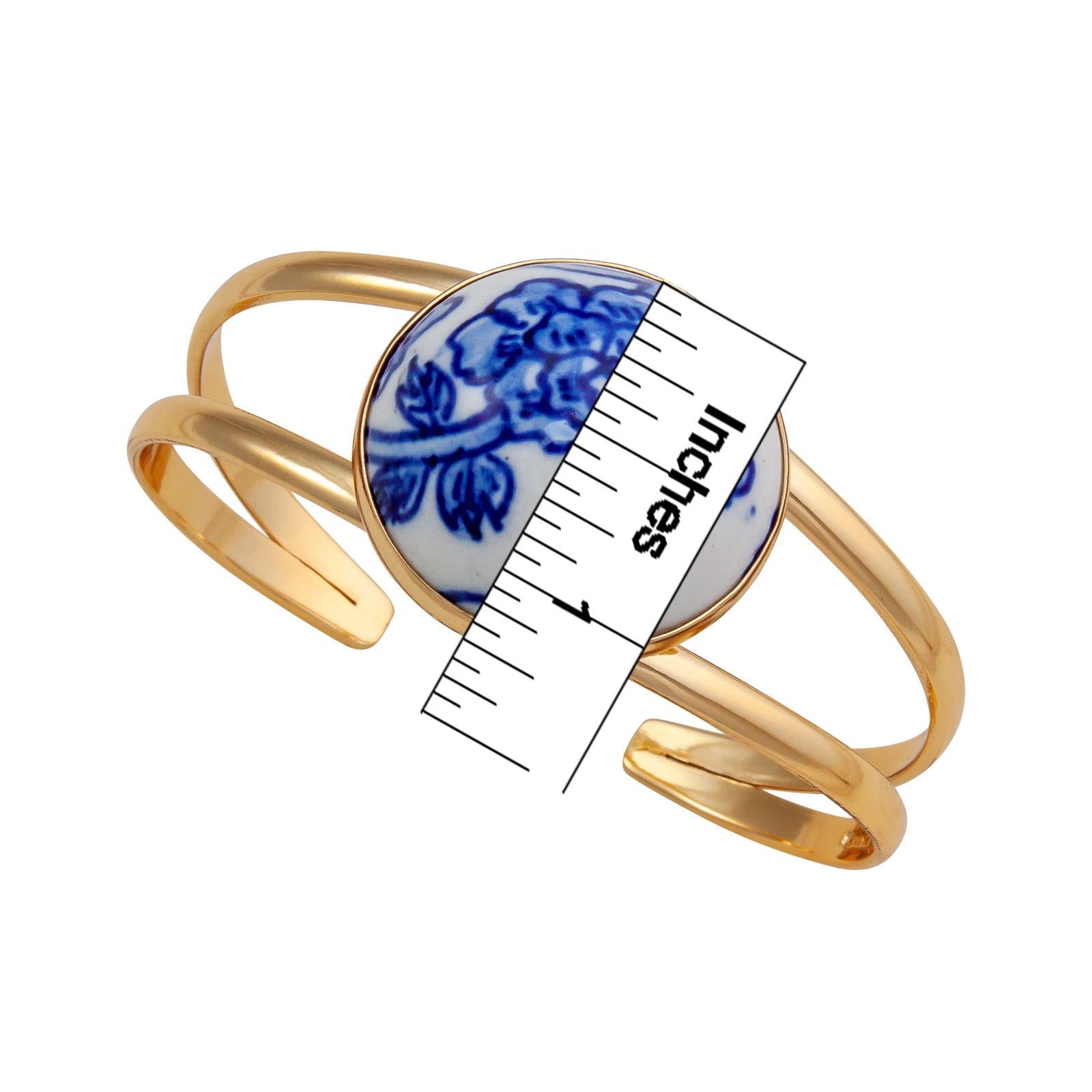 Alchemia Azure Blue Porcelain Double Band Cuff | Charles Albert Jewelry