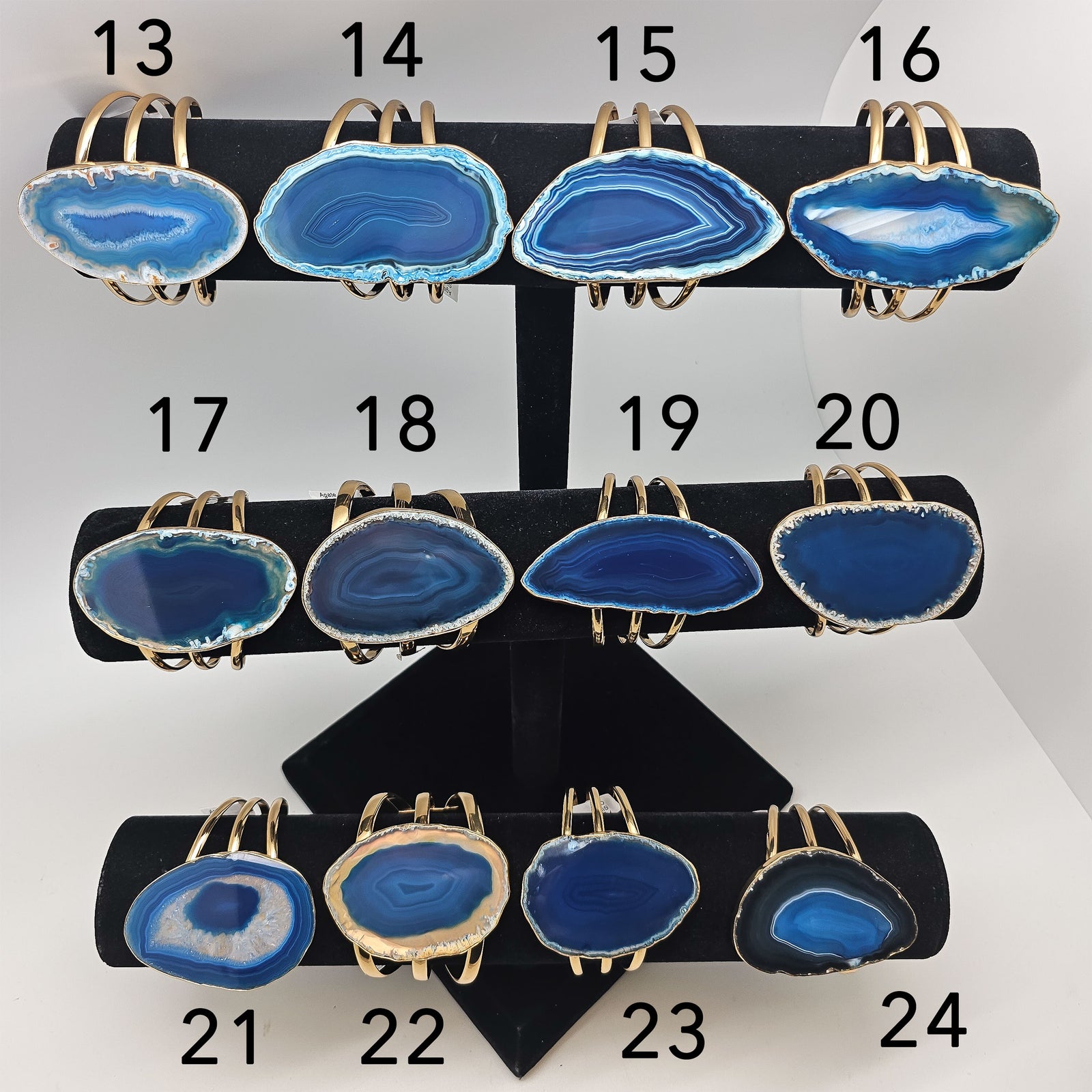 Alchemia Blue Agate Slice Multi-Band Cuff - Styles 13 to 24 | Charles Albert Jewelry