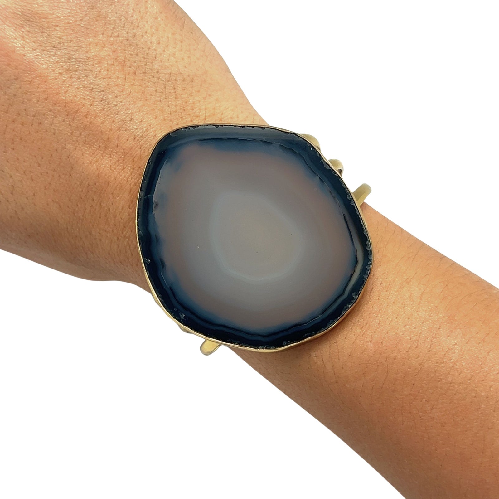 Alchemia Brown/Nude Agate Slice Multi-Band Cuff - Style #16 | Charles Albert Jewelry