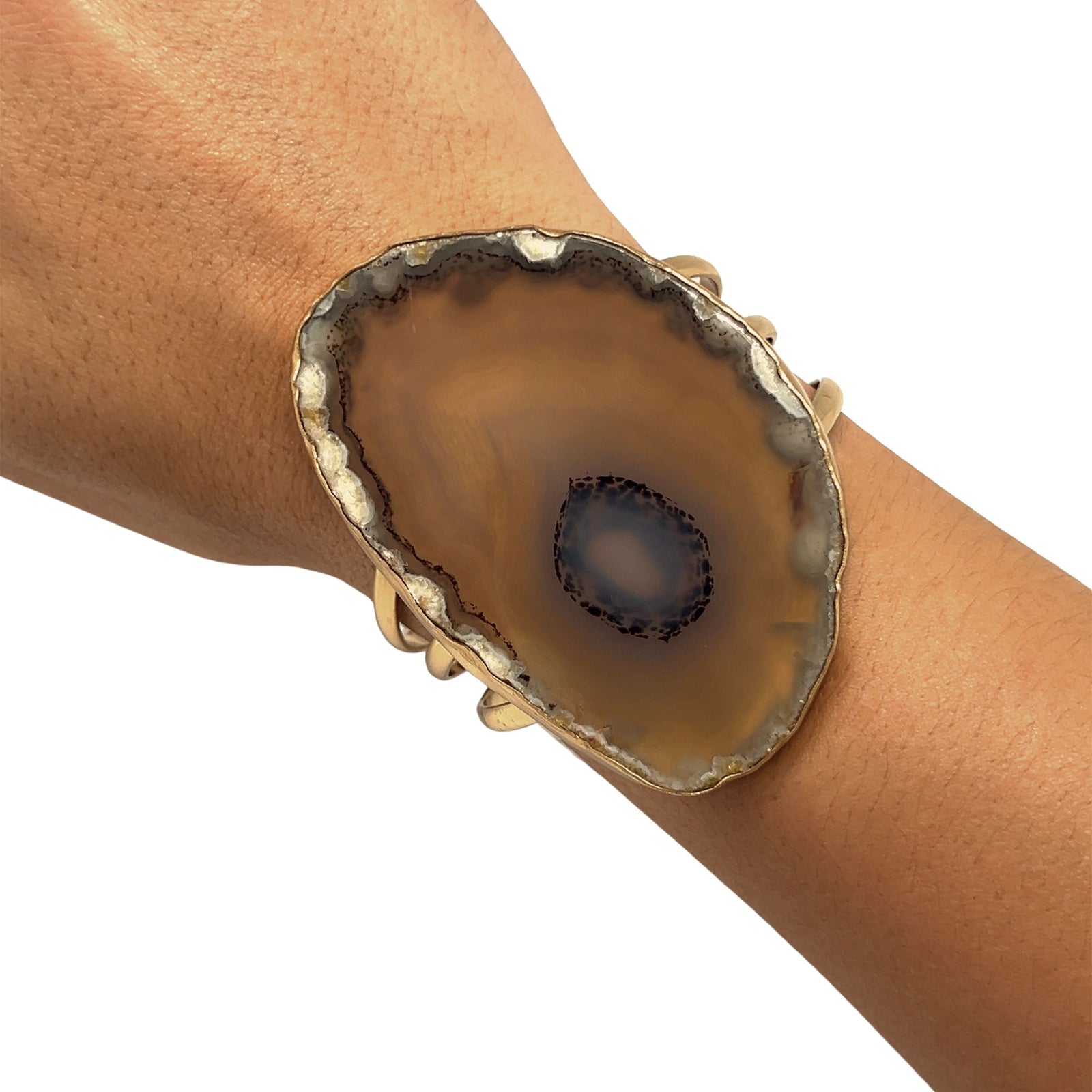 Alchemia Brown/Nude Agate Slice Multi-Band Cuff - Style #17 | Charles Albert Jewelry