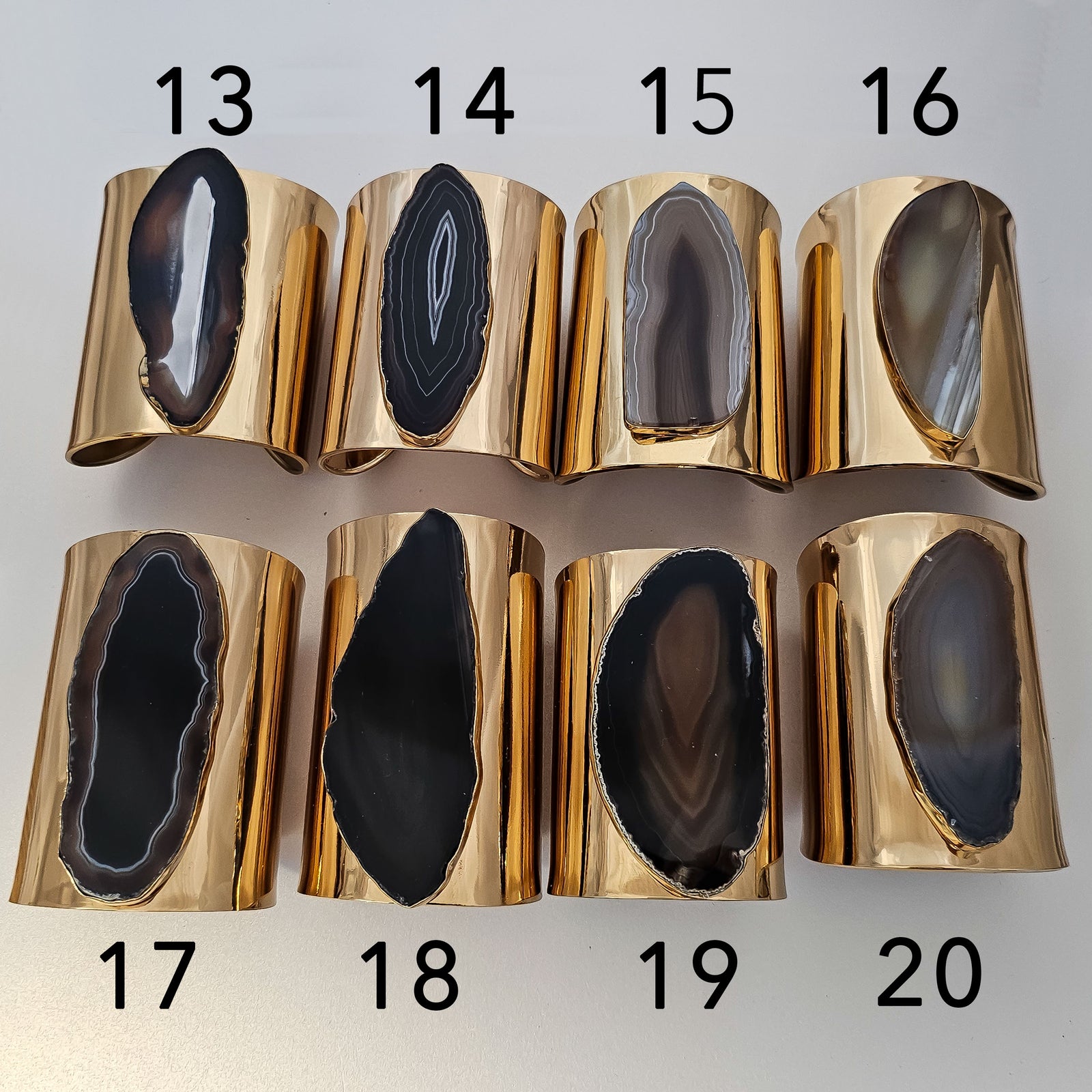 Alchemia Brown/Nude Agate Slice Solid Cuff - Styles 13 to 20 | Charles Albert Jewelry