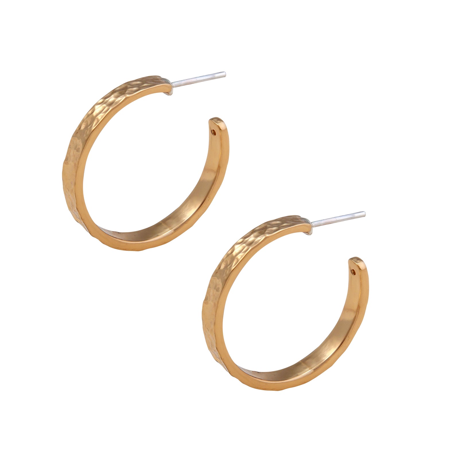 Alchemia Hammered Flat Hoop Earring - 30mm | Charles Albert Jewelry