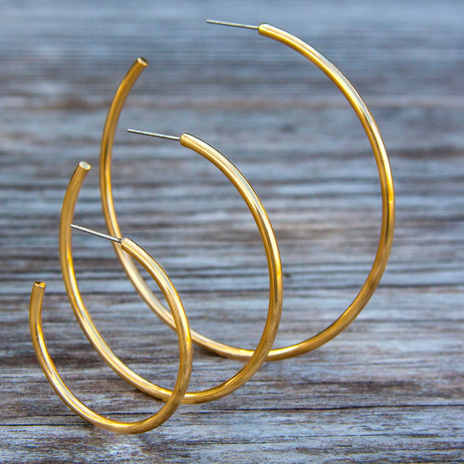 Alchemia High Polish Hoop Post Earrings | Charles Albert Jewelry