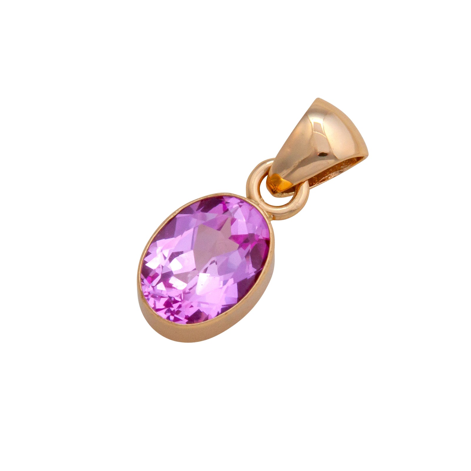 Alchemia Lab Created Pink Sapphire Oval Pendant | Charles Albert Jewelry