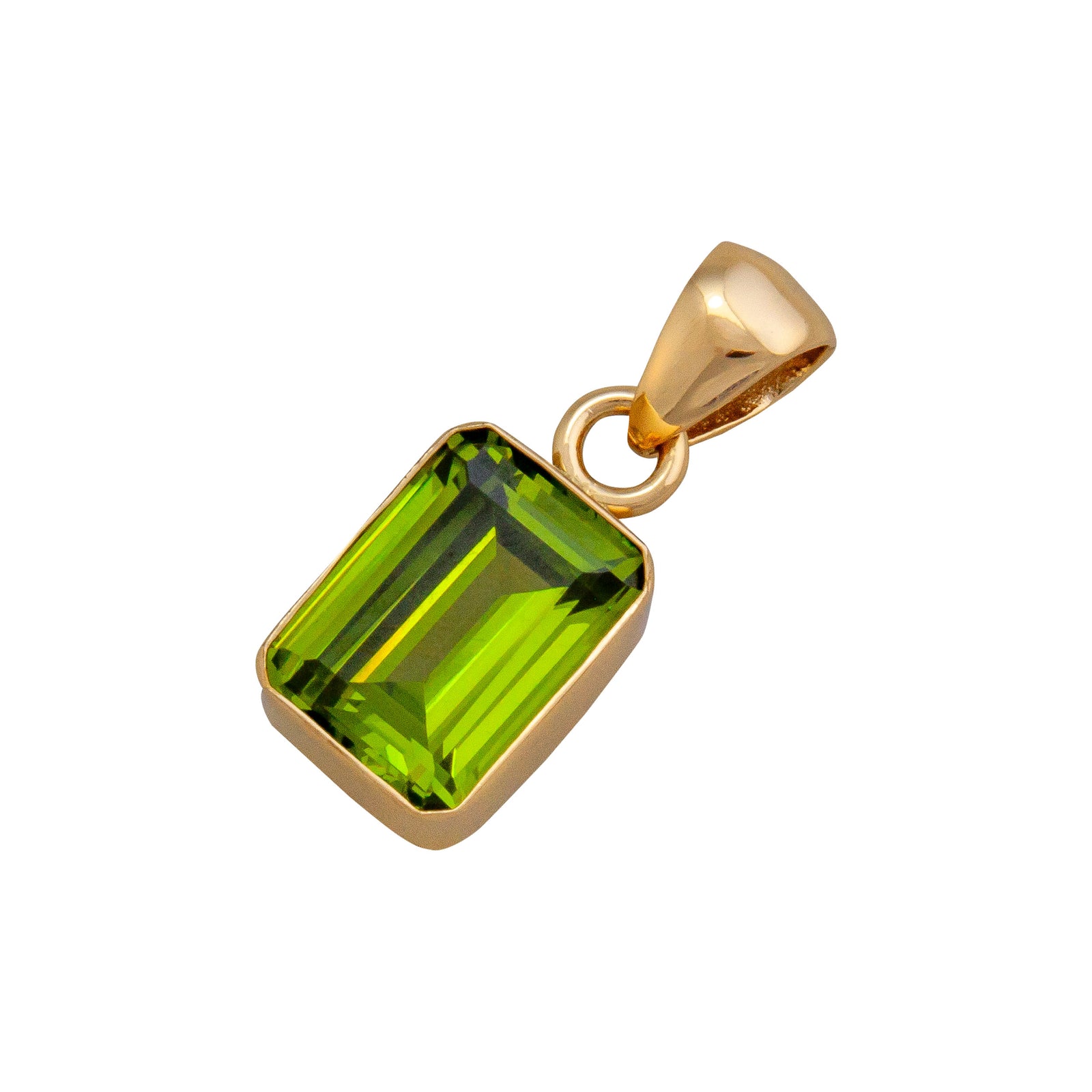 Alchemia Lab Created Peridot Rectangle Pendant | Charles Albert Jewelry