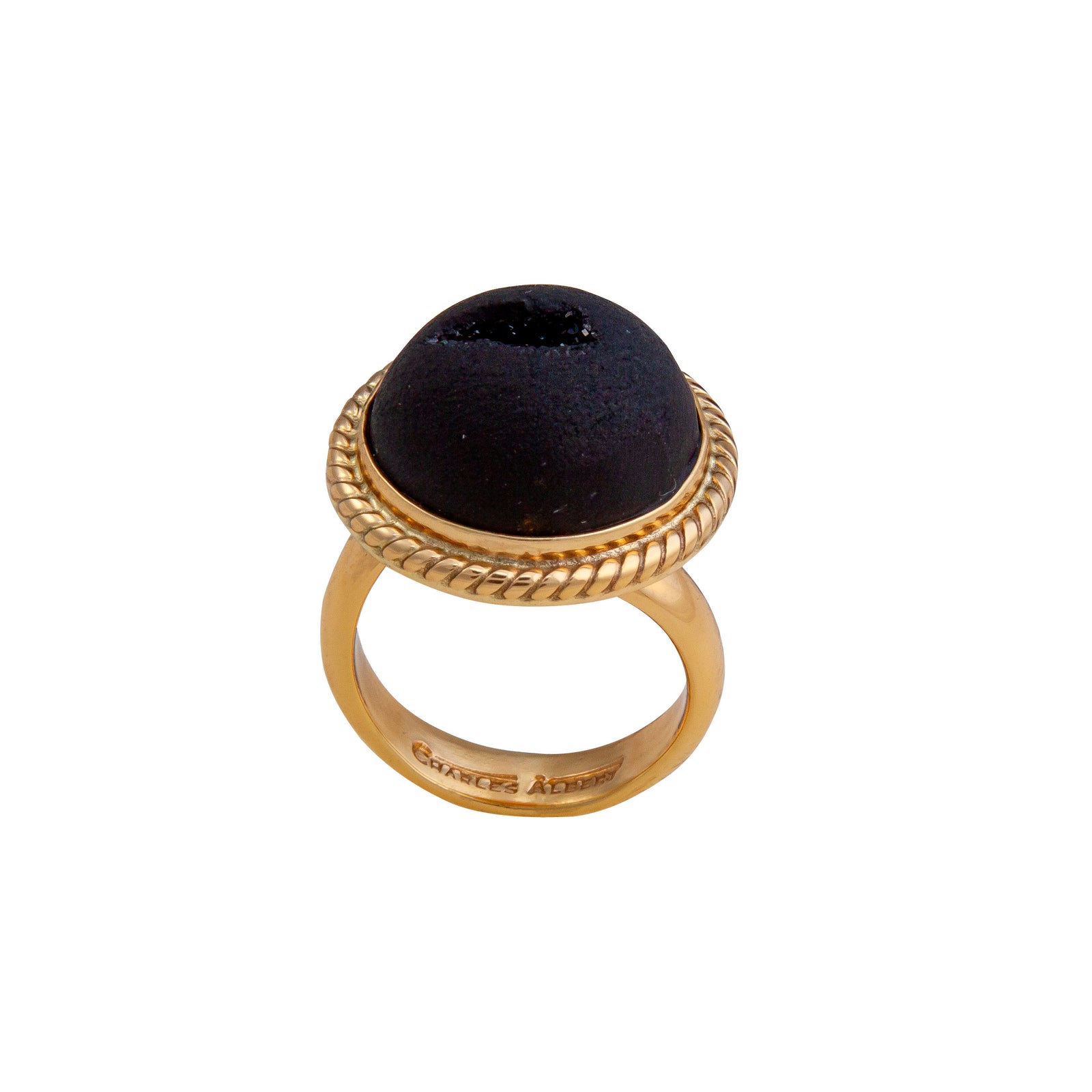 Alchemia Matte Black Druzy Ring | Charles Albert Jewelry
