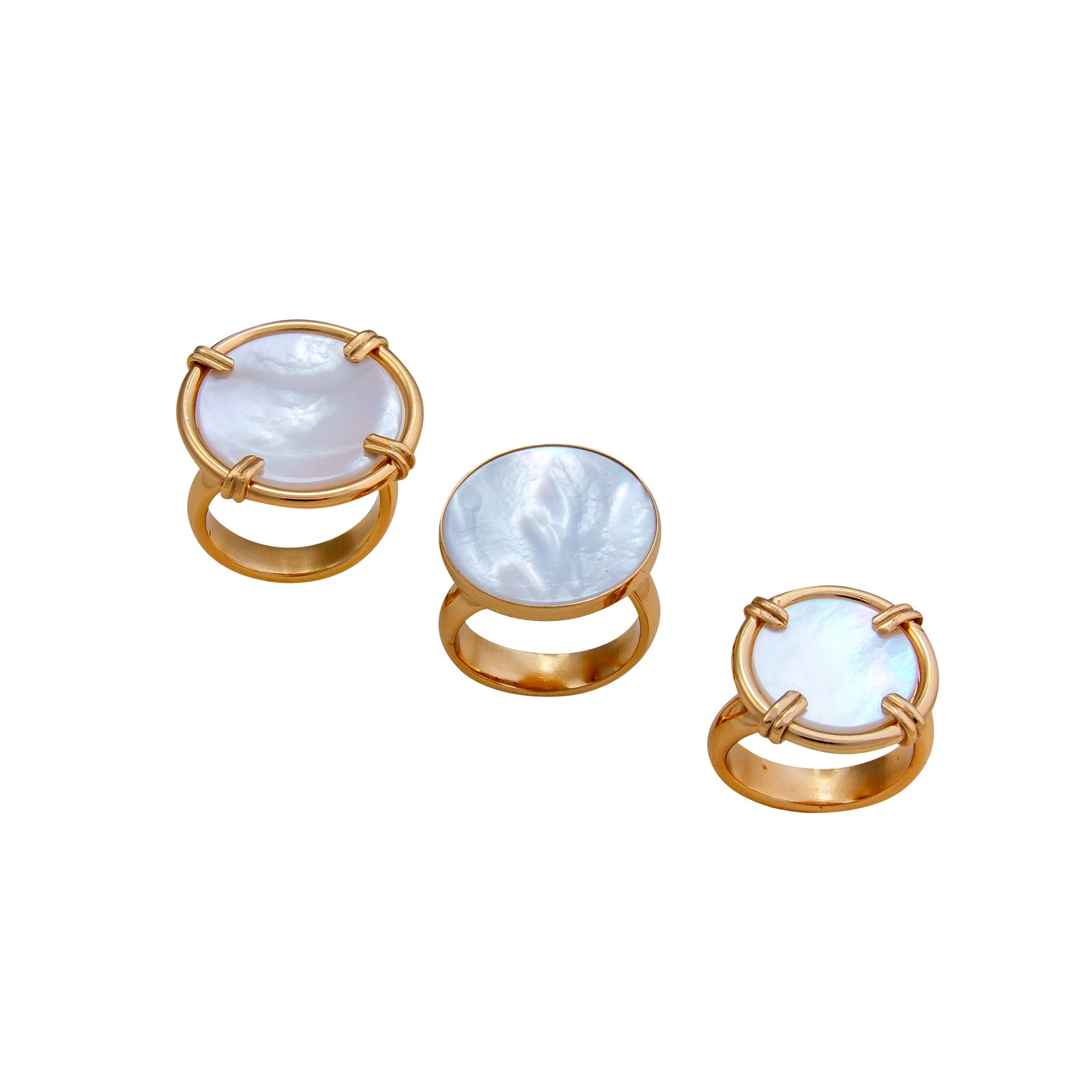 Alchemia Mother of Pearl Prong Set Adjustable Ring | Charles Albert Jewelry