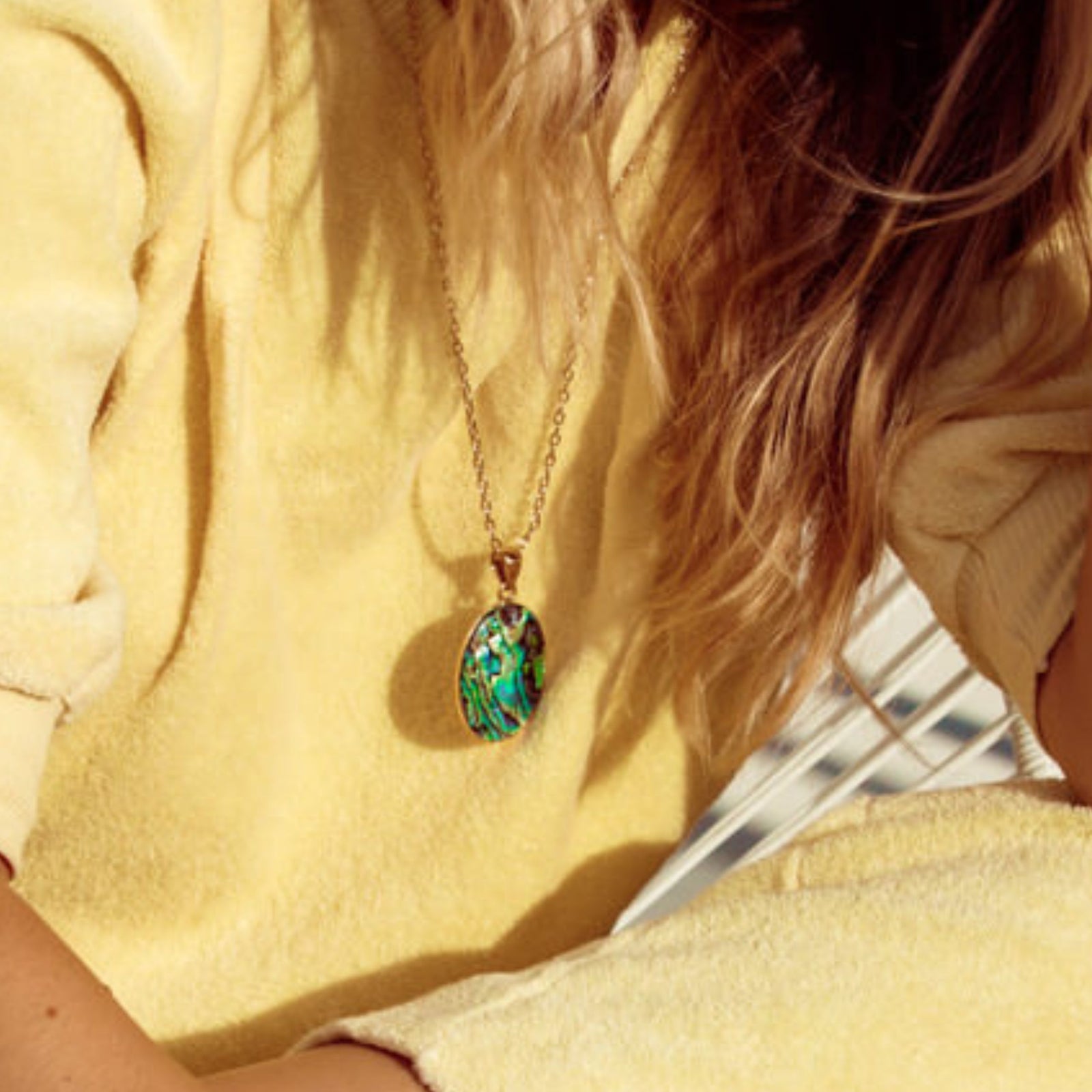 Alchemia Natural Abalone Pendant - In Use | Charles Albert Jewelry