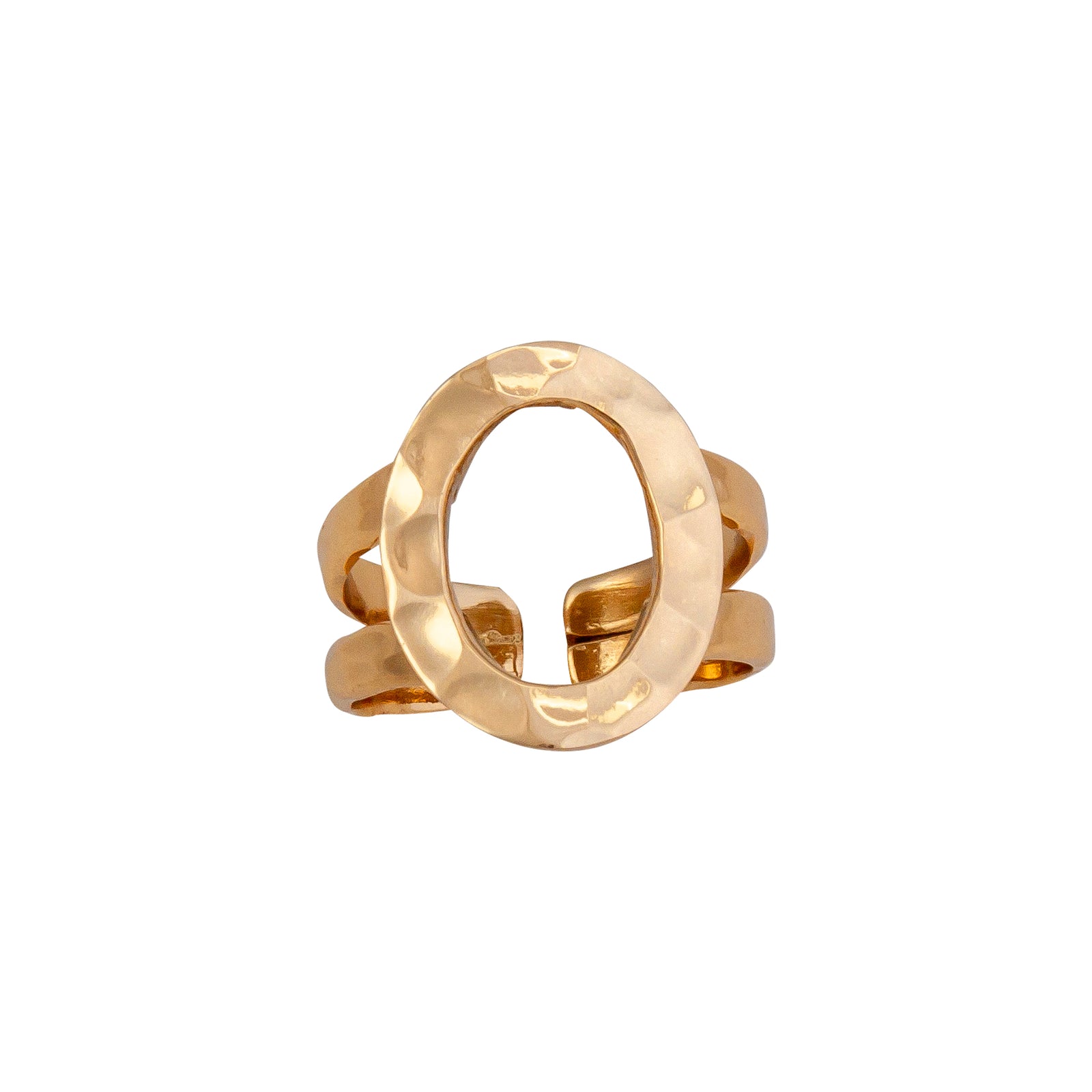Alchemia Open Oval Hammered Cuff Ring | Charles Albert Jewelry