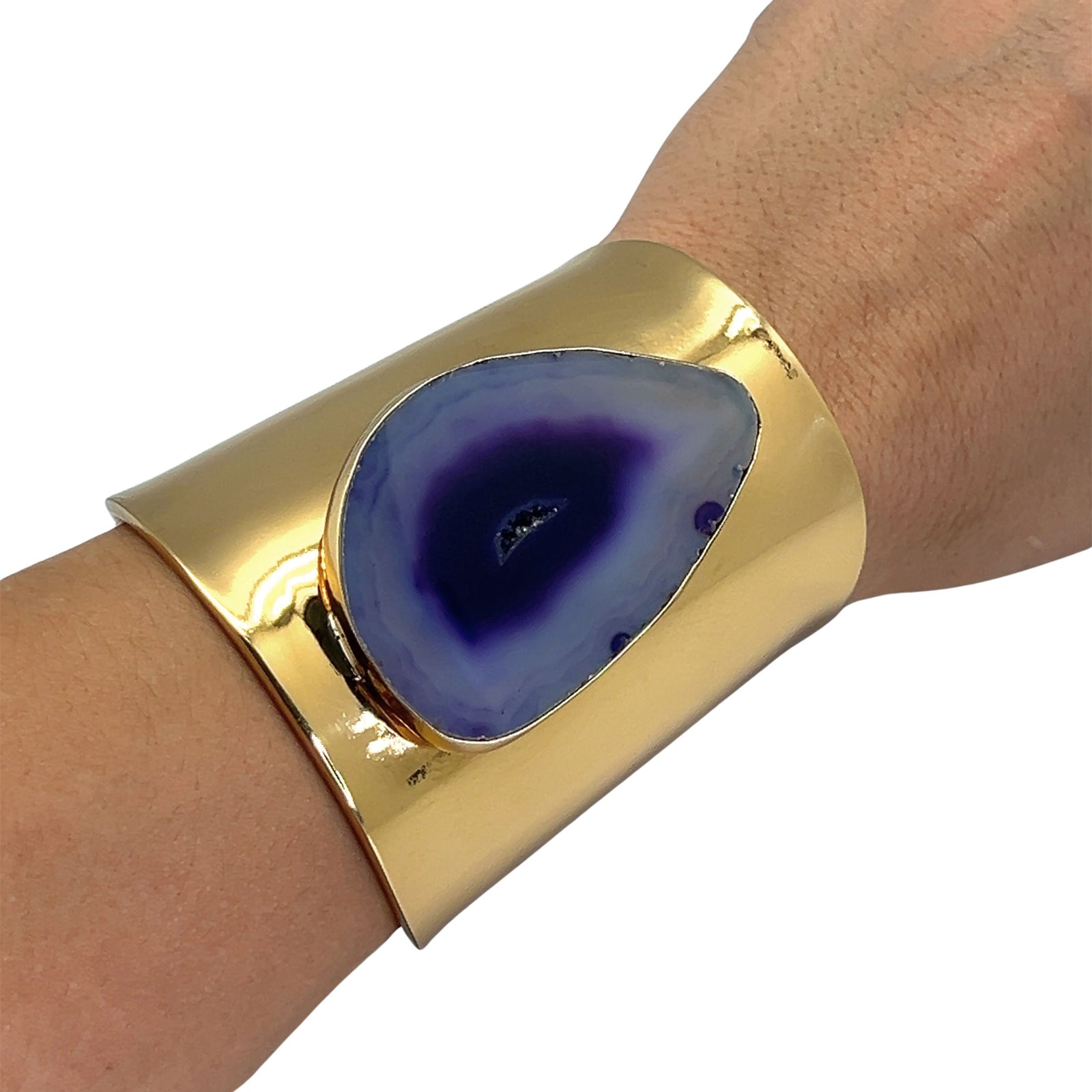 Alchemia Purple Agate Slice Solid Cuff - Style #1 | Charles Albert Jewelry