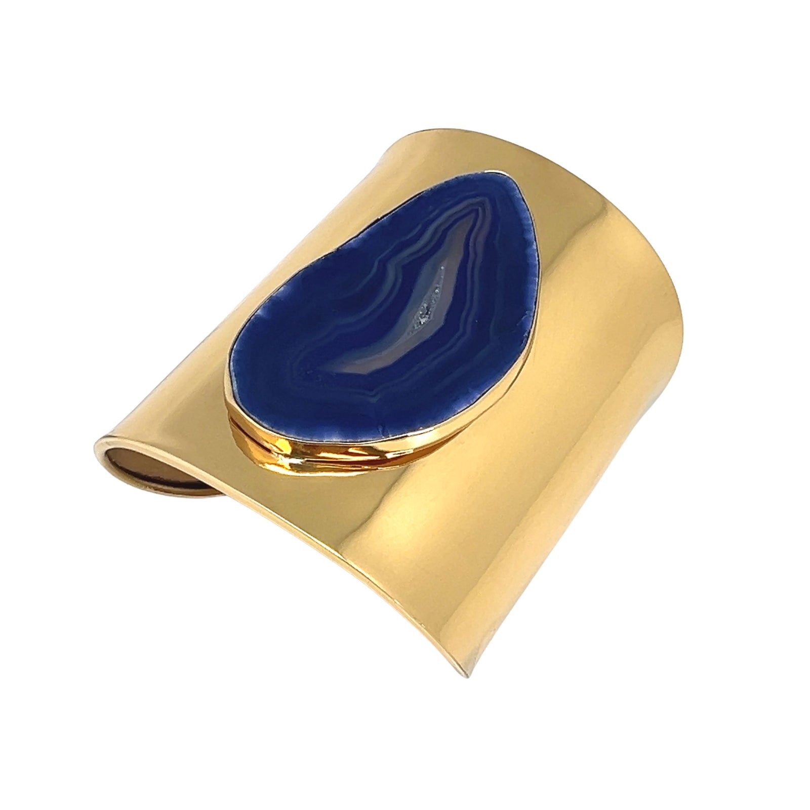 Alchemia Purple Agate Slice Solid Cuff - Style #2 | Charles Albert Jewelry
