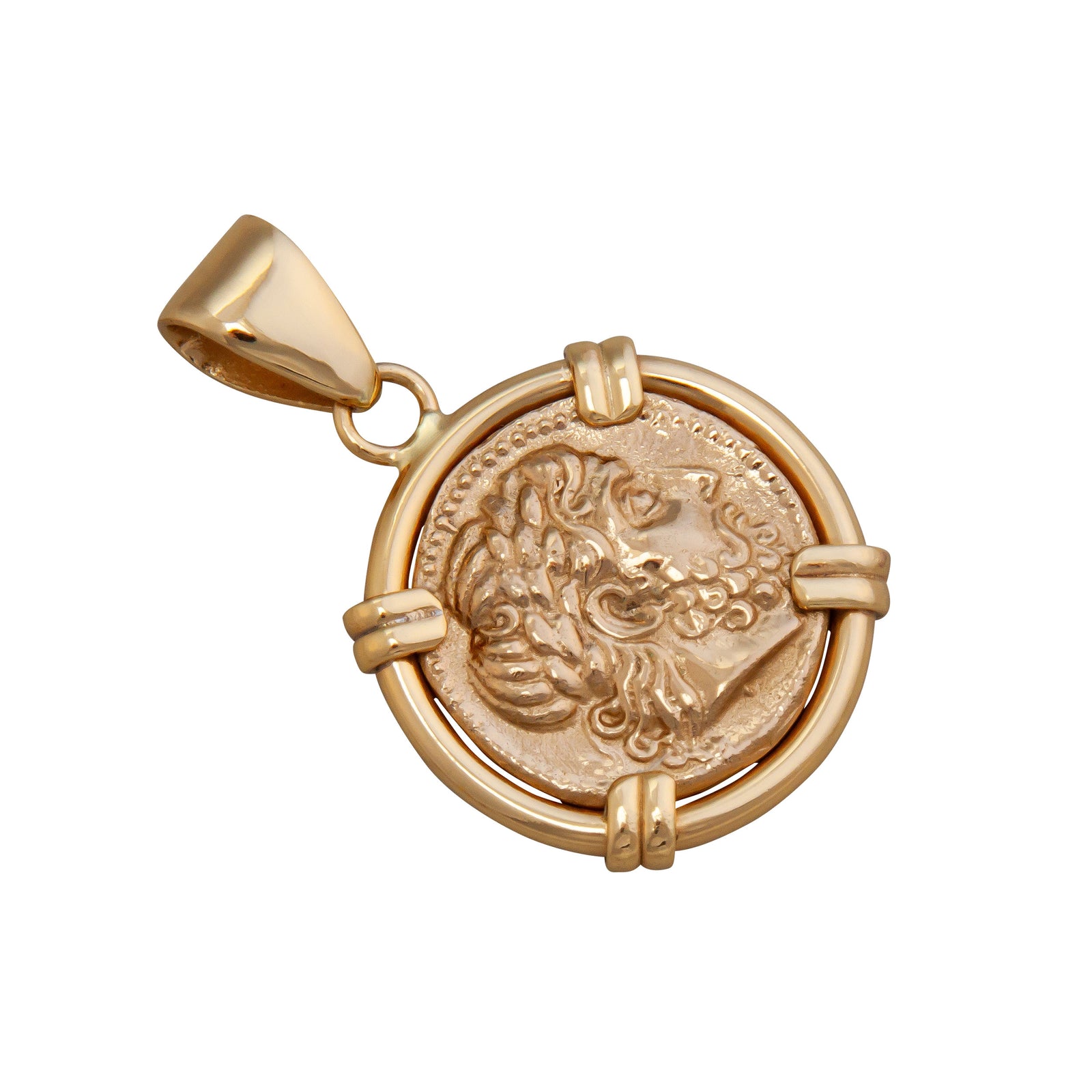Alchemia Replica Greek Coin Prong Set Reversible Pendant | Charles Albert Jewelry