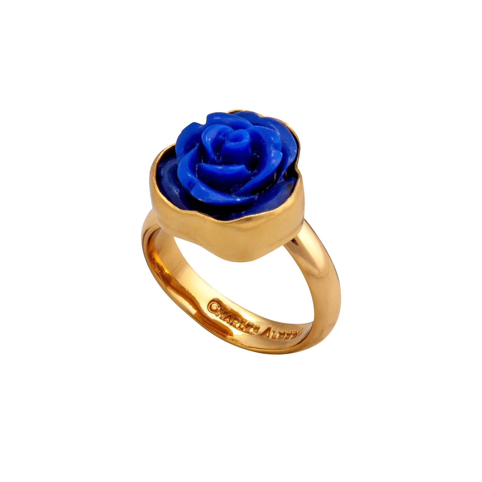 Alchemia Royal Blue Resin Rose Adjustable Ring | Charles Albert Jewelry