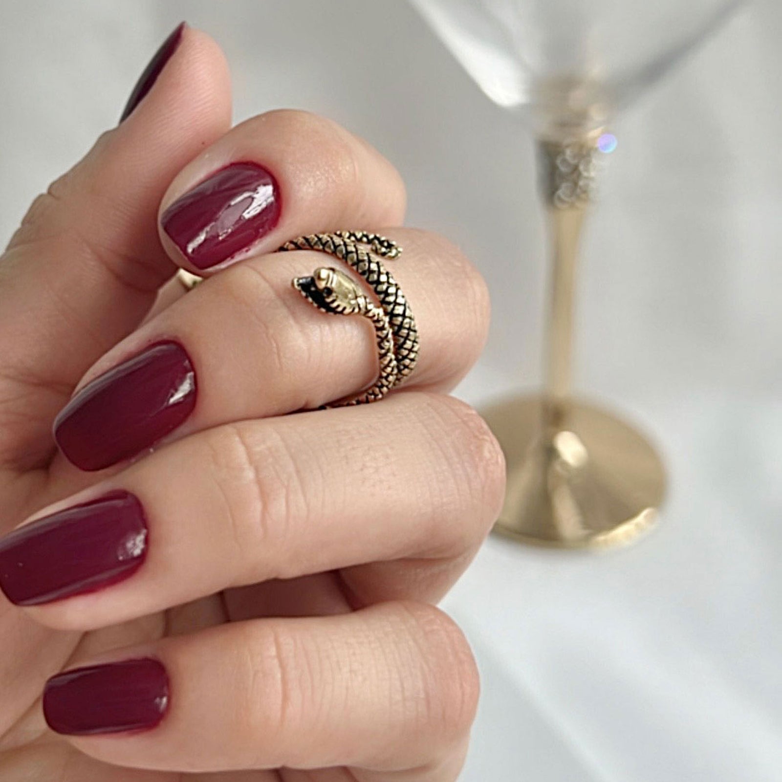 Alchemia Snake Oxidized Adjustable Ring | Charles Albert Jewelry