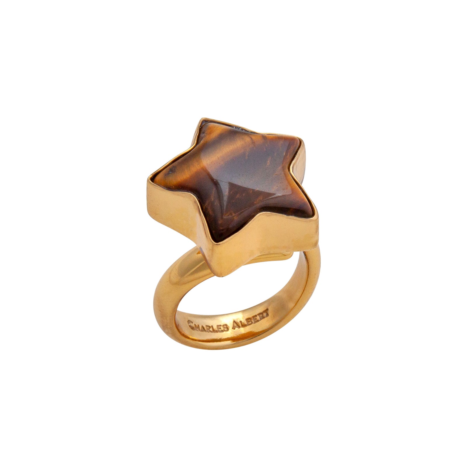Alchemia Tiger Eye Star Adjustable Ring | Charles Albert Jewelry