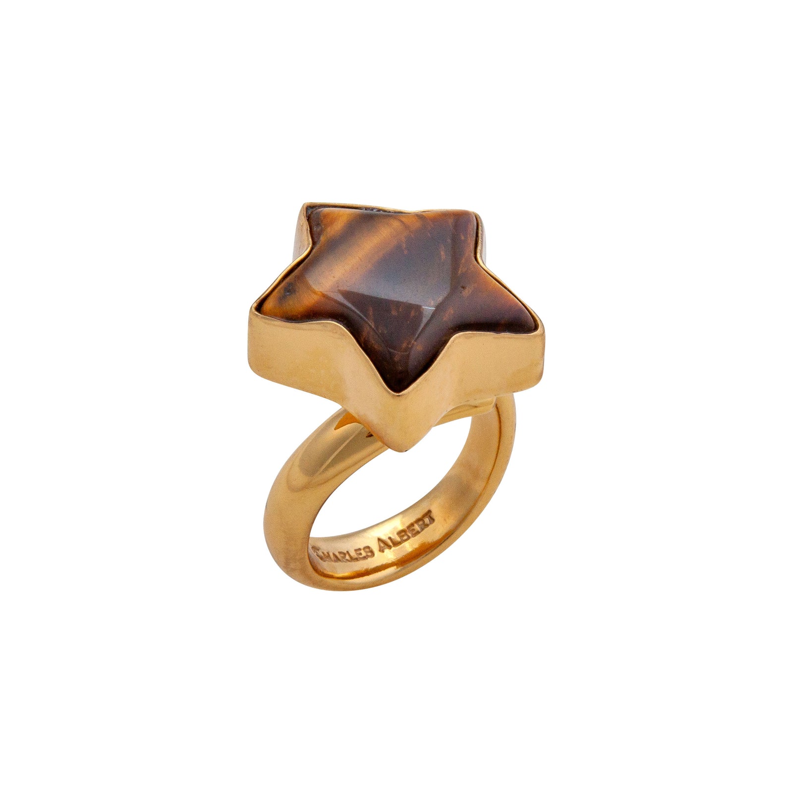 Alchemia Tiger Eye Star Adjustable Ring | Charles Albert Jewelry