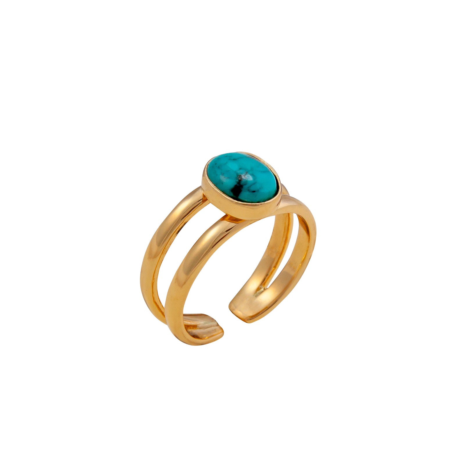 Alchemia Turquoise Double Band Cuff Ring | Charles Albert Jewelry