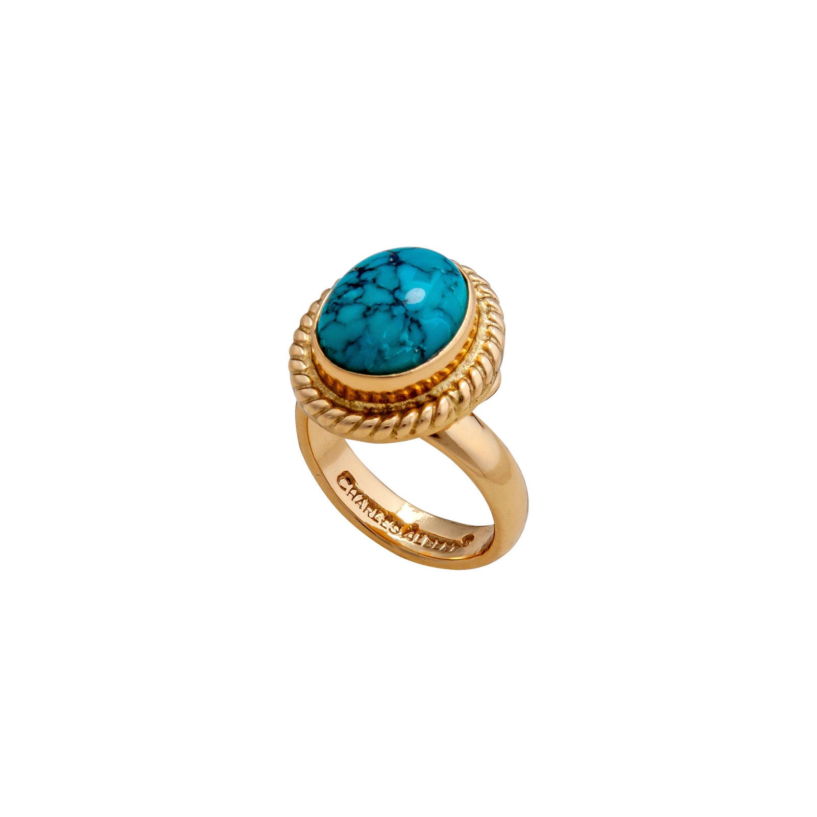 Alchemia Turquoise Oval Rope Adjustable Ring | Charles Albert Jewelry