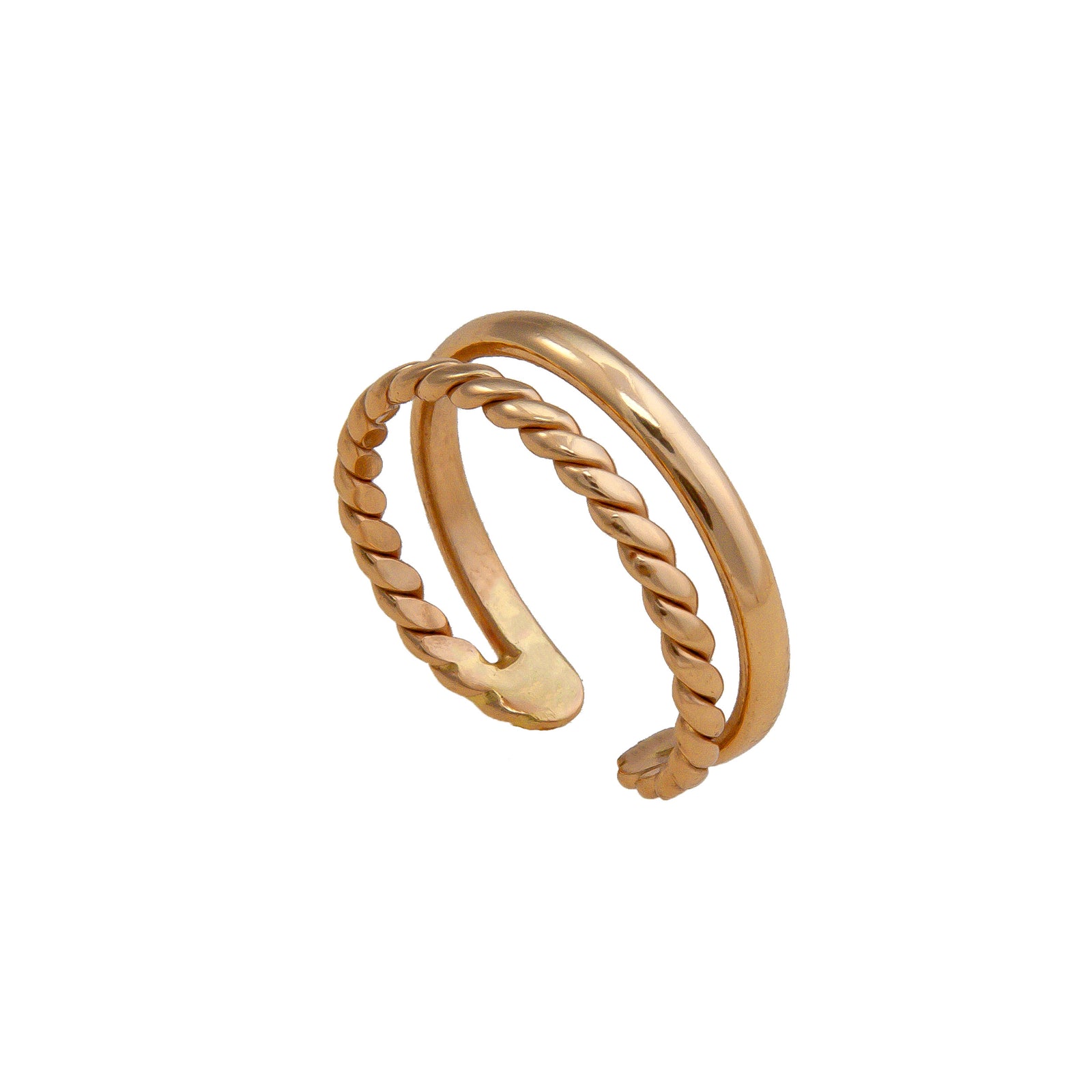 Alchemia Twisted Shiny Adjustable Cuff Ring | Charles Albert Jewelry